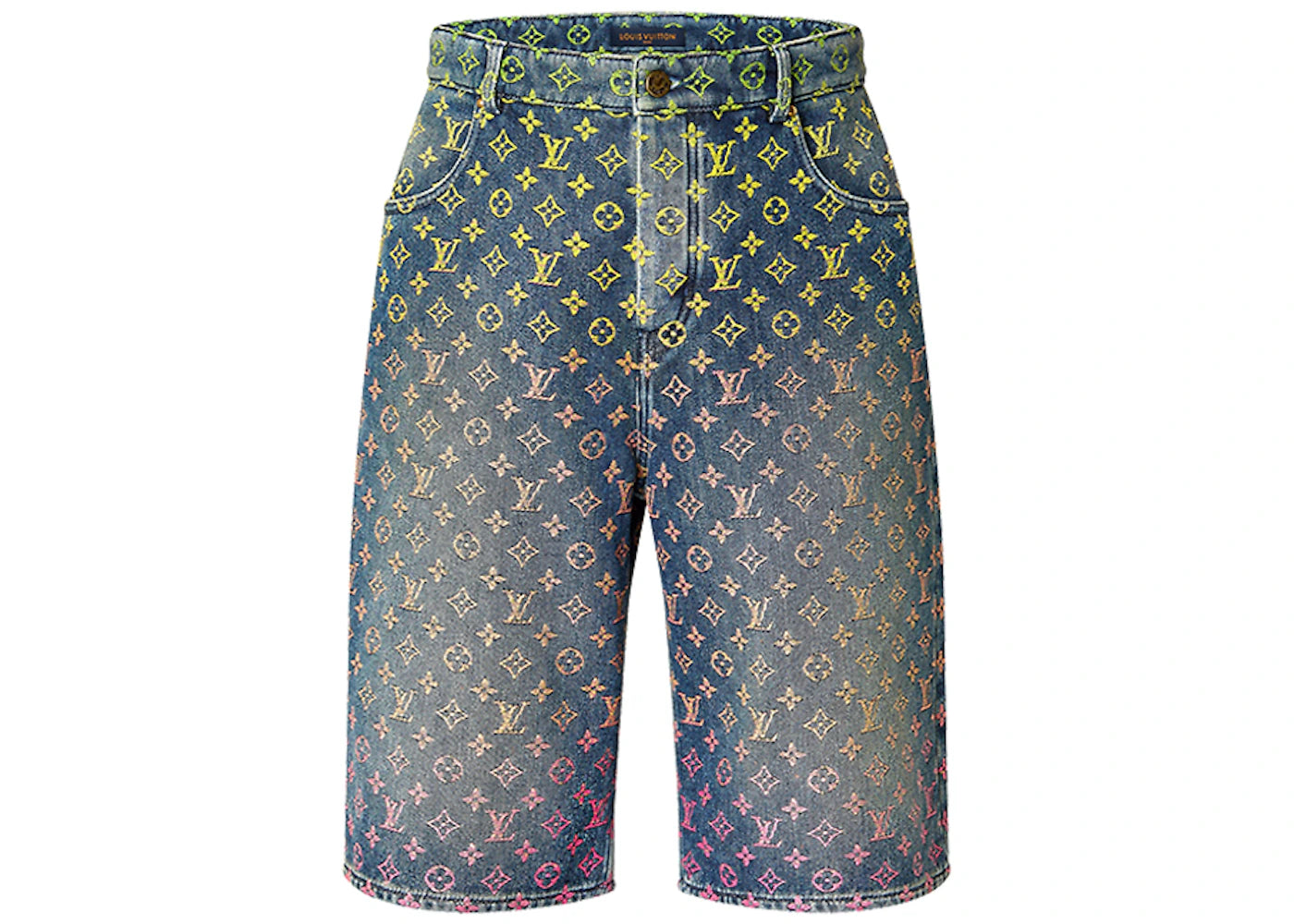 Louis Vuitton Rainbow Monogram Denim Shorts Blue