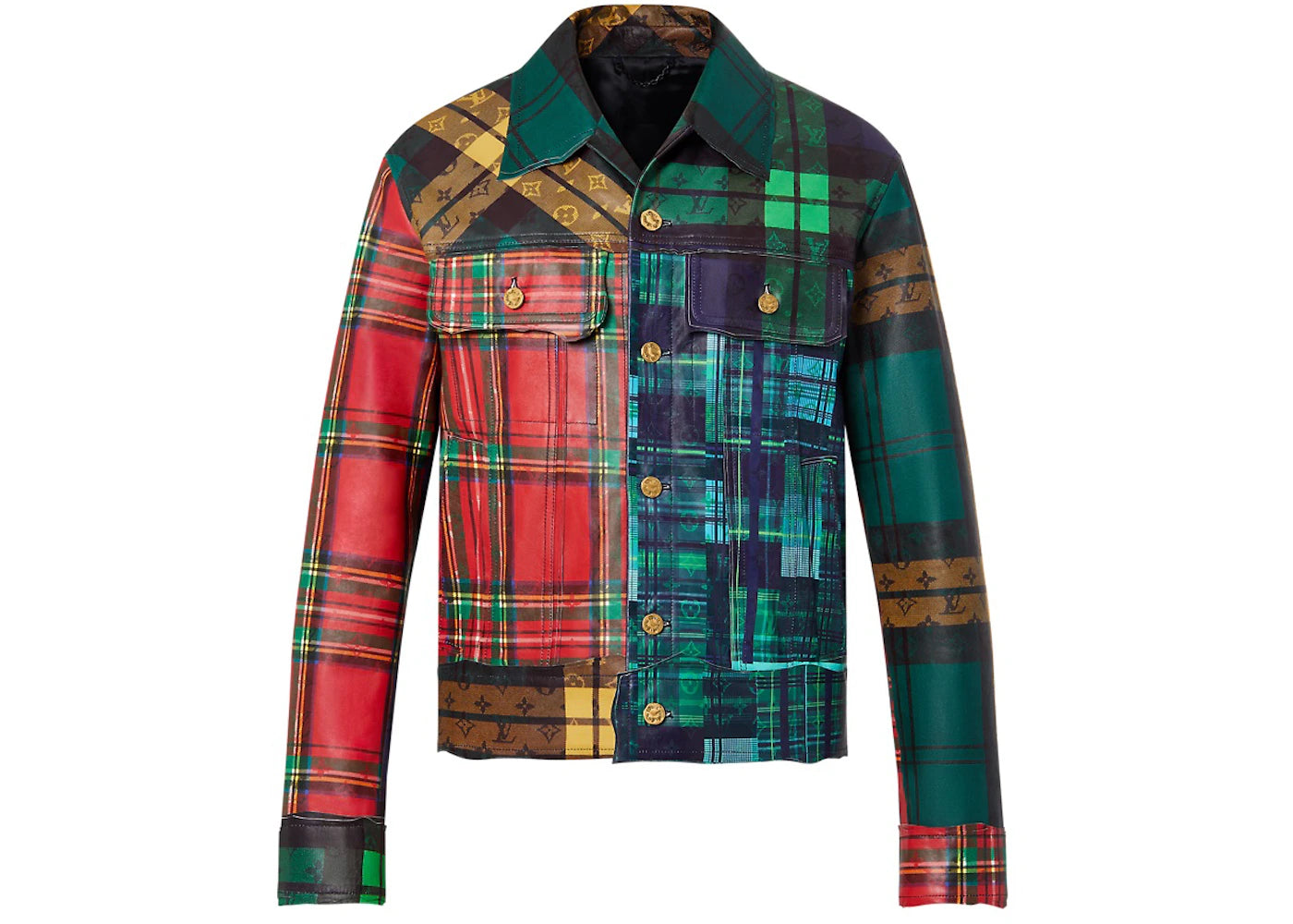 Louis Vuitton Raw Edge Multicheck Leather Jacket Multicolor
