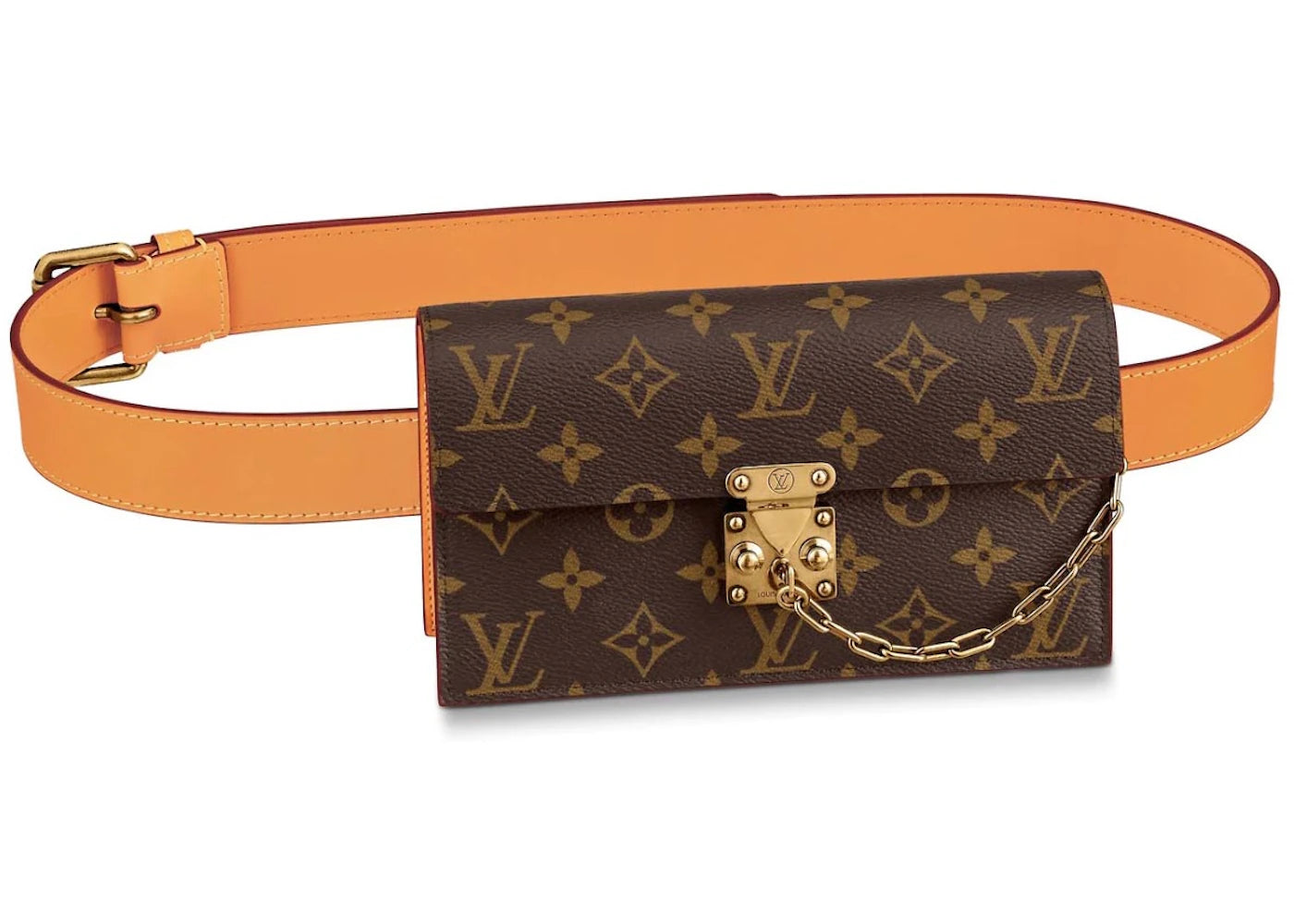 Louis Vuitton S Lock Belt Pouch Monogram GM Brown