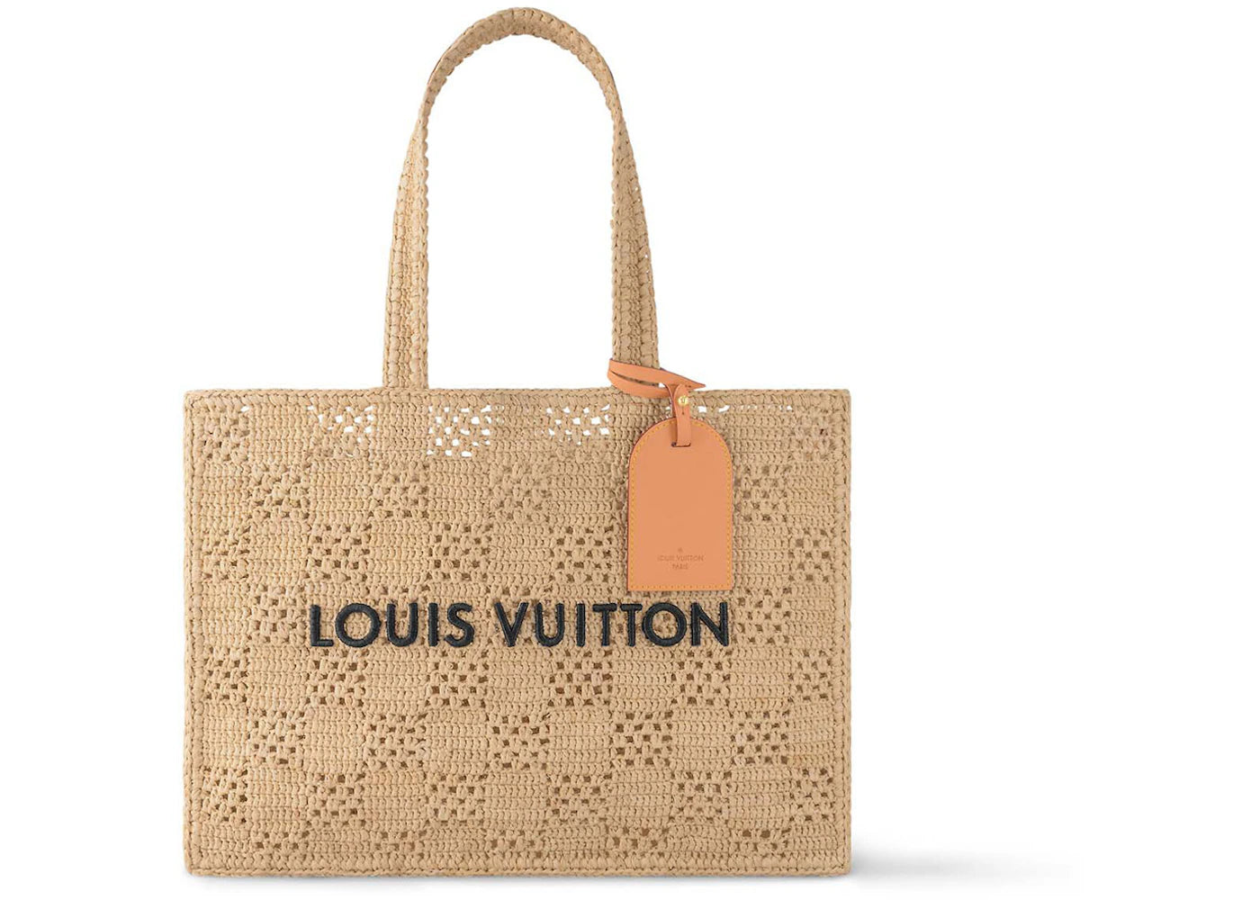 Louis Vuitton Shopper Bag MM Damier Raffia Natural Beige