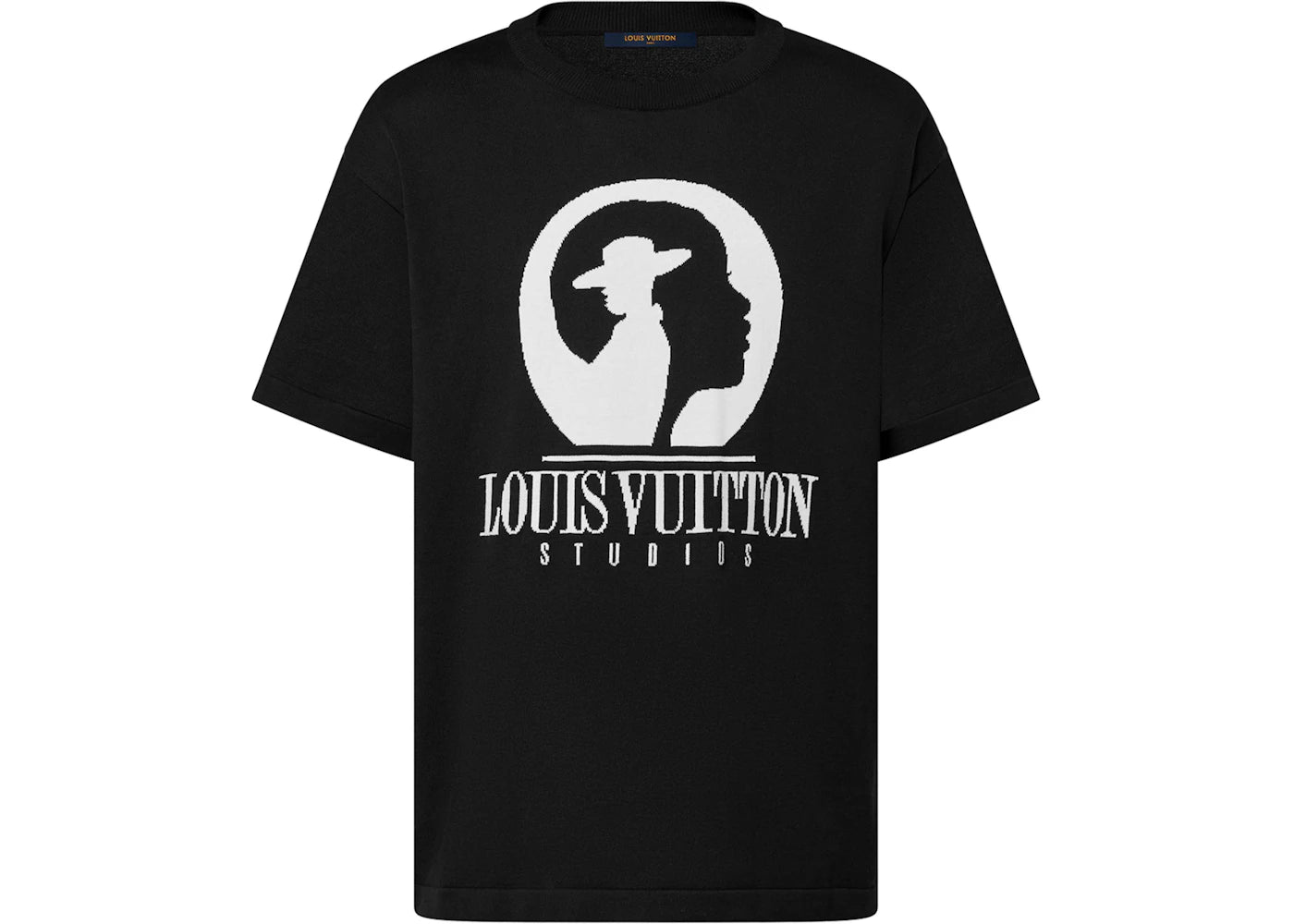 Louis Vuitton Short-Sleeved Cotton Intarsia Crewneck Dark Grey