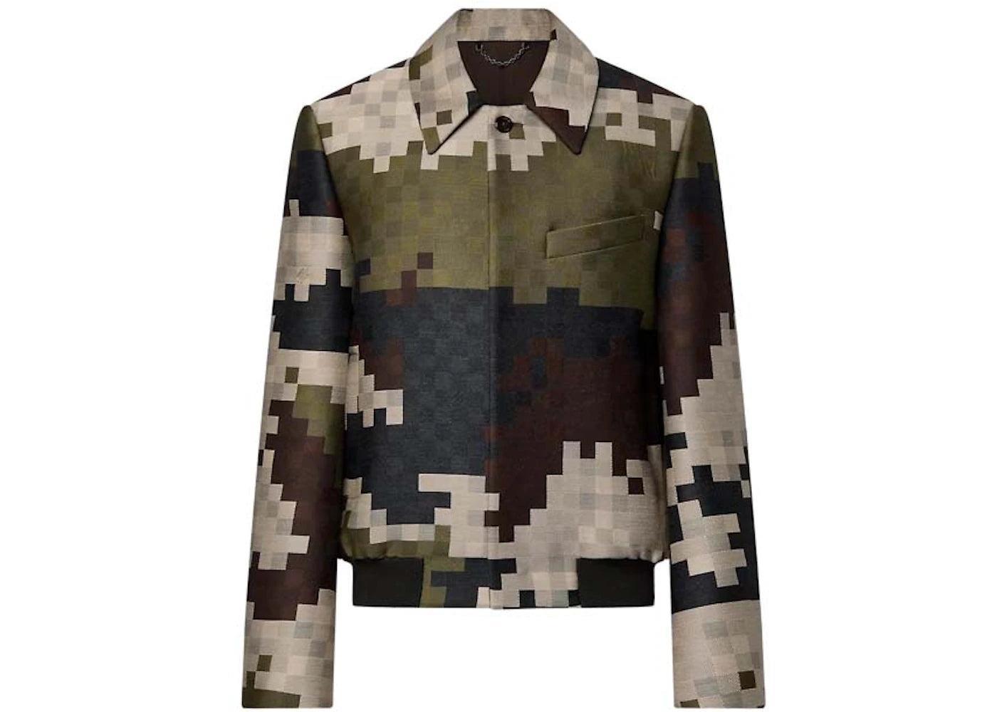 Louis Vuitton Silk Blend Tailored Damier Damoflage Blouson Green Damoflage Damier
