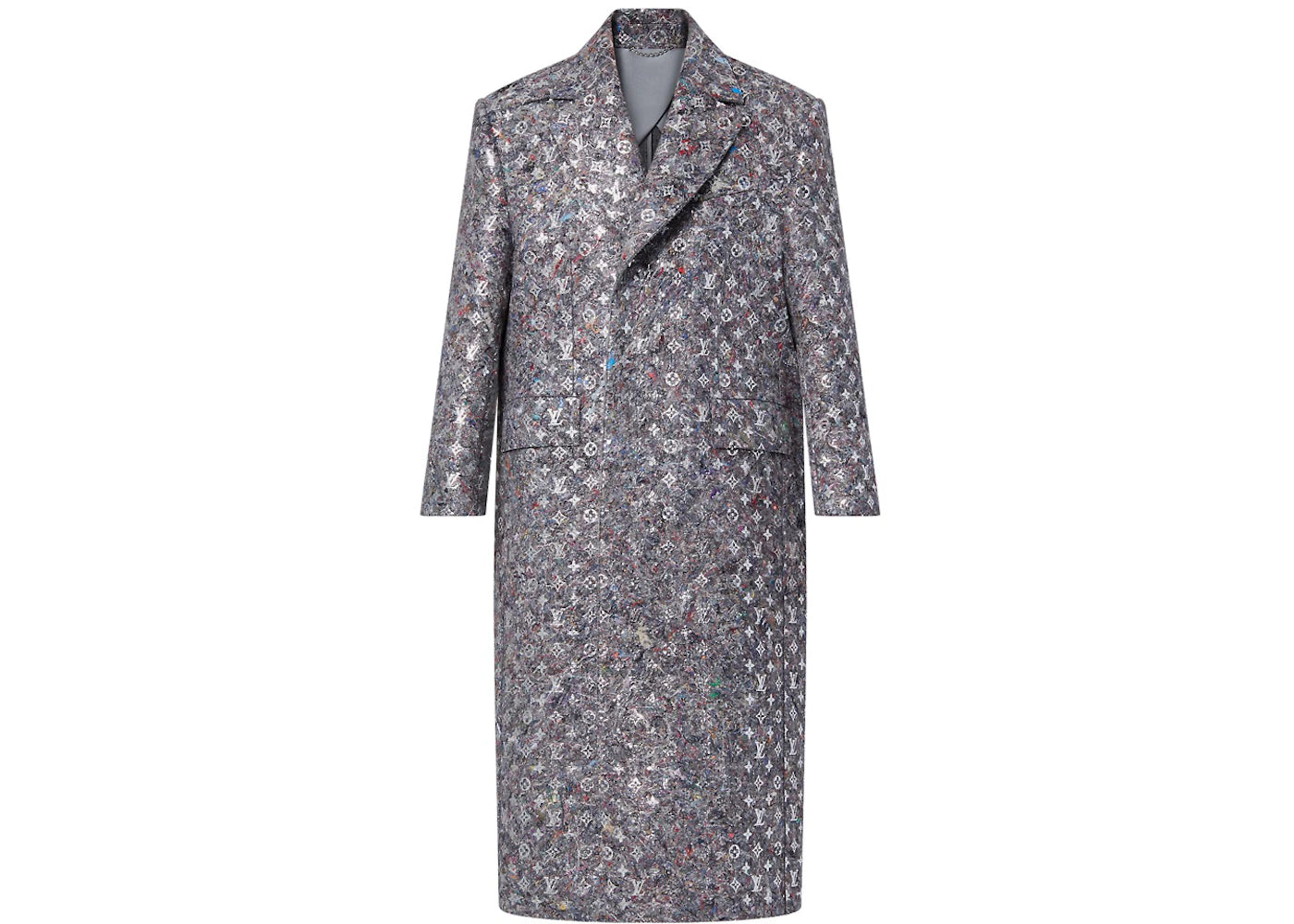 Louis Vuitton Silver Monogram Felt Coat Silver