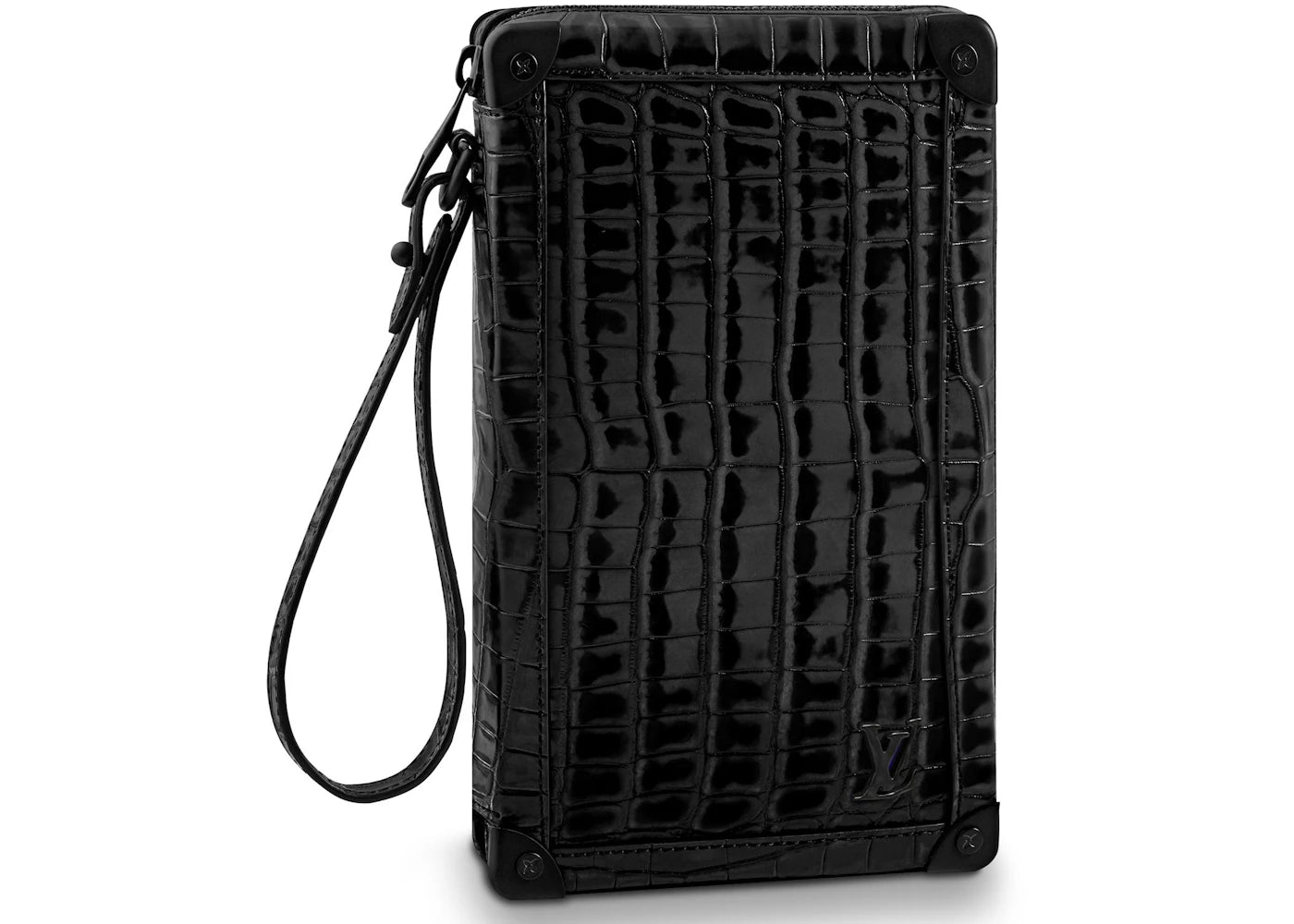 Louis Vuitton Soft Trunk Clutch Alligator Black