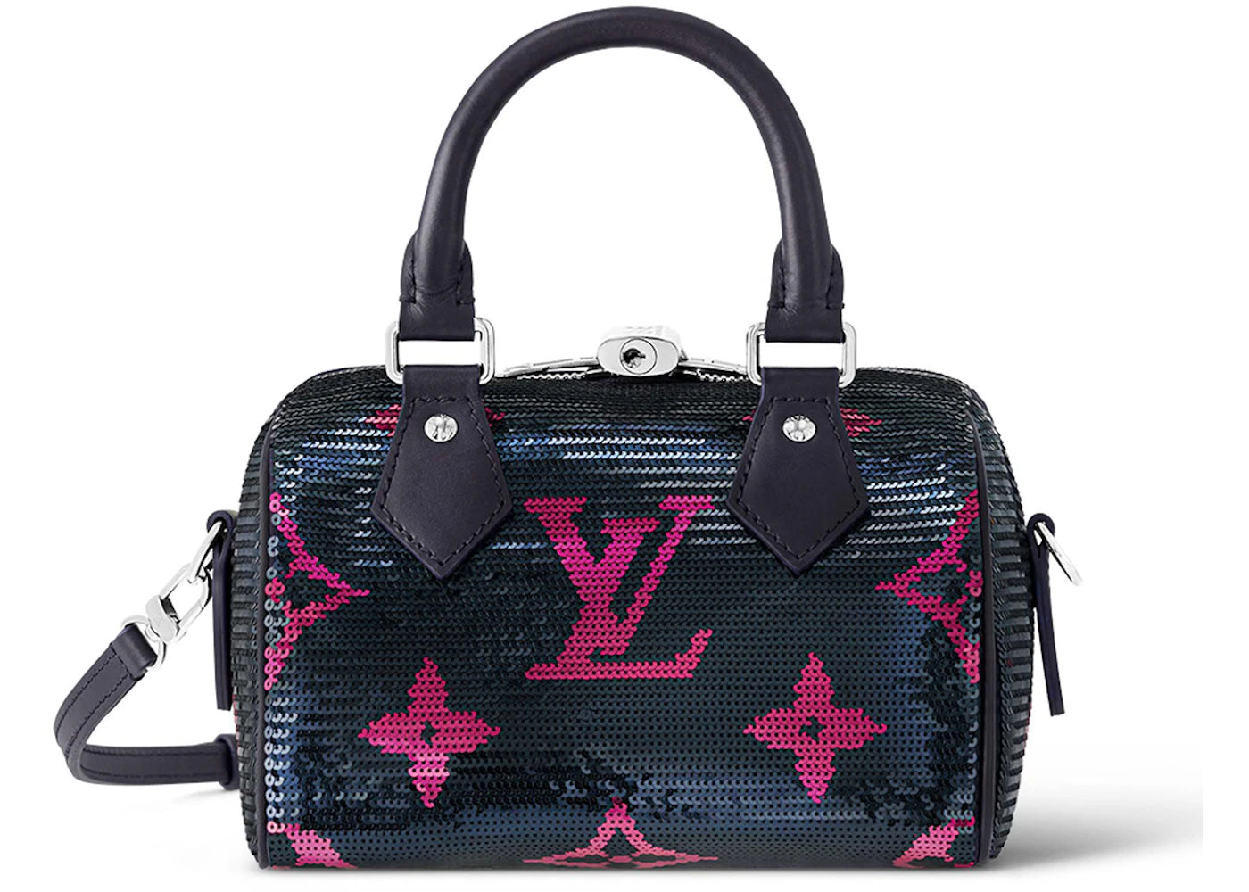 Louis Vuitton Speedy Bandouliere 18 Navy Fuchsia