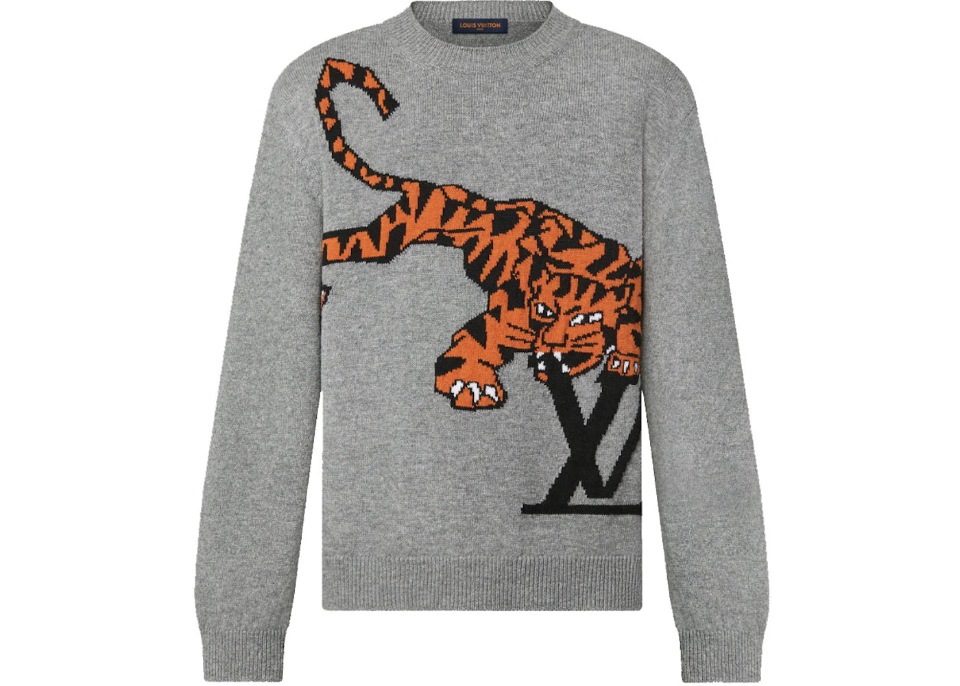 Louis Vuitton Tiger Intarsia Pullover Grey