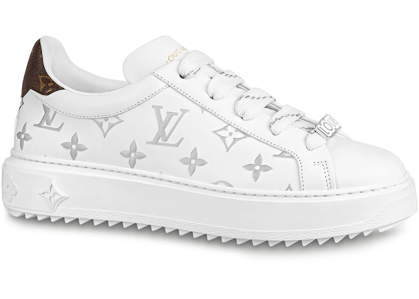 Louis Vuitton Time Out Debossed Monogram Leather White Silver (Women's)