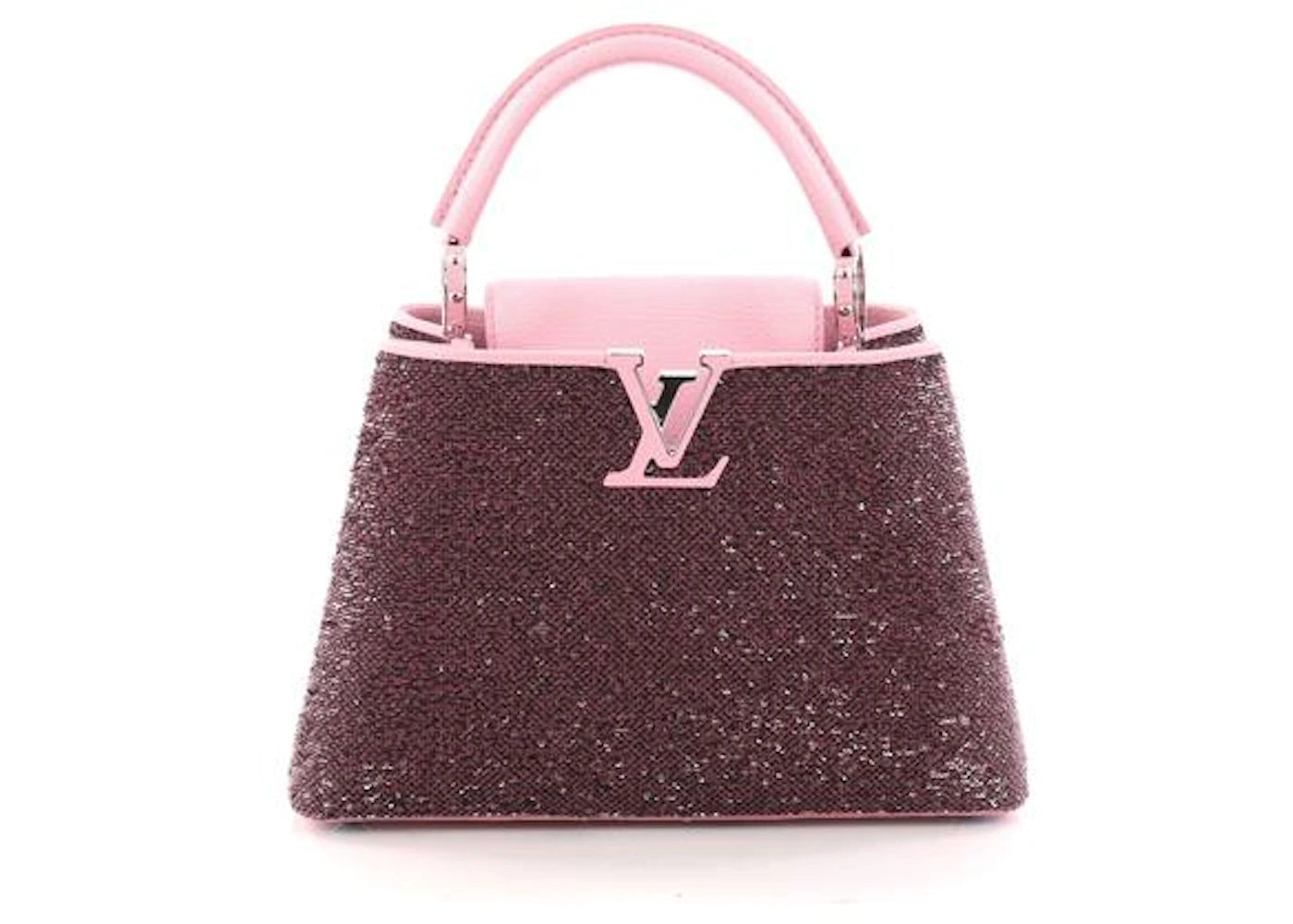 Louis Vuitton Top Handle Capucines Sequins BB Pink