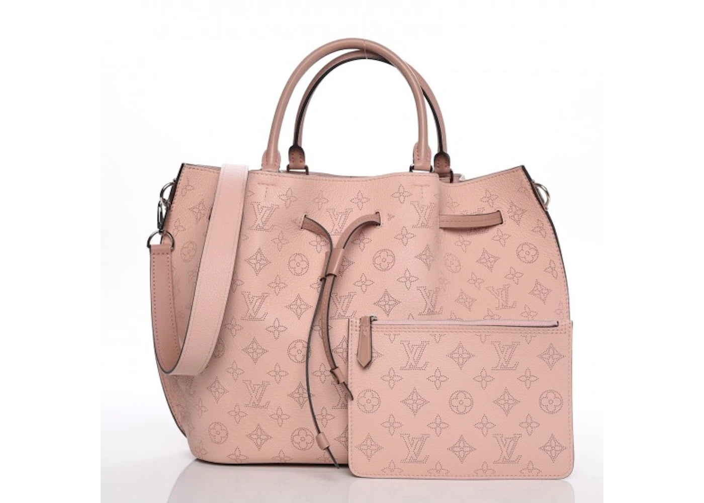 Louis Vuitton Top Handle Girolata Monogram Mahina With Accessories Magnolia