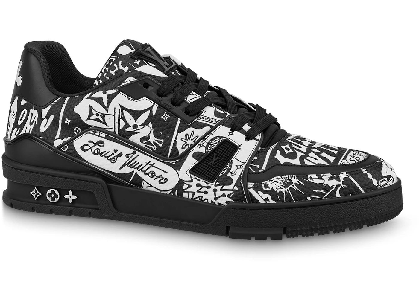 Louis Vuitton Trainer Comic Motifs Black White