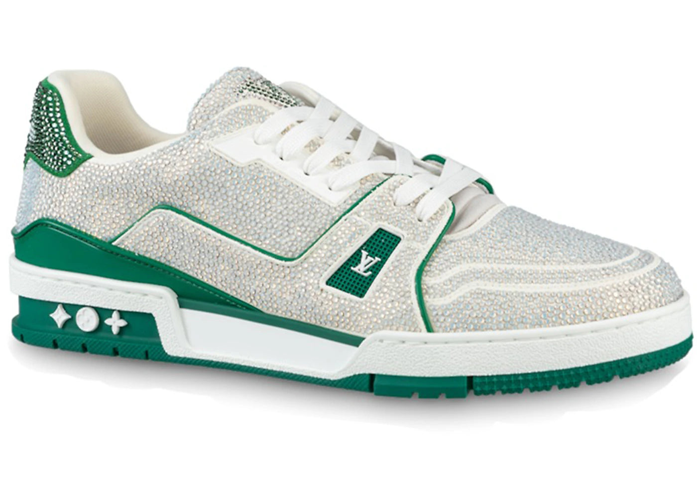 Louis Vuitton Trainer Green Strass