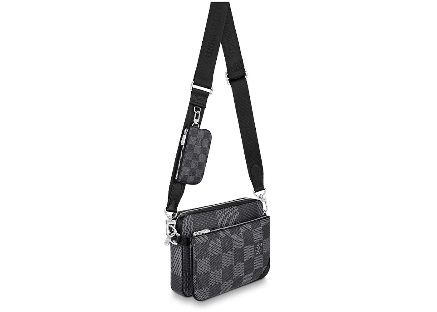 Louis Vuitton Trio Messenger Bag Grey Damier Graphite 3D