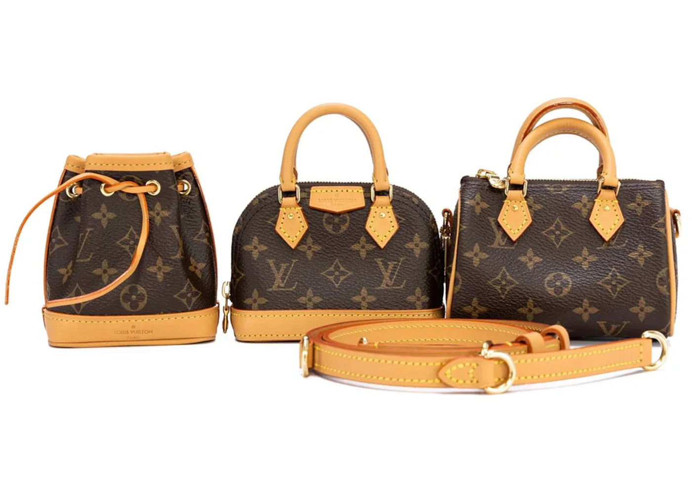 Louis Vuitton Trio Mini Icones Monogram Bag Brown