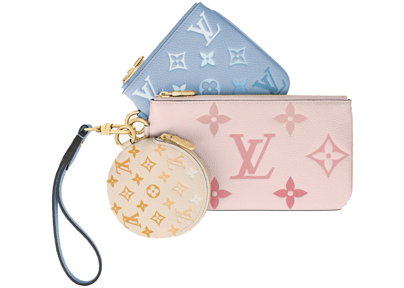 Louis Vuitton Trio Pouch Rosebud/Summer Blue/Ceam
