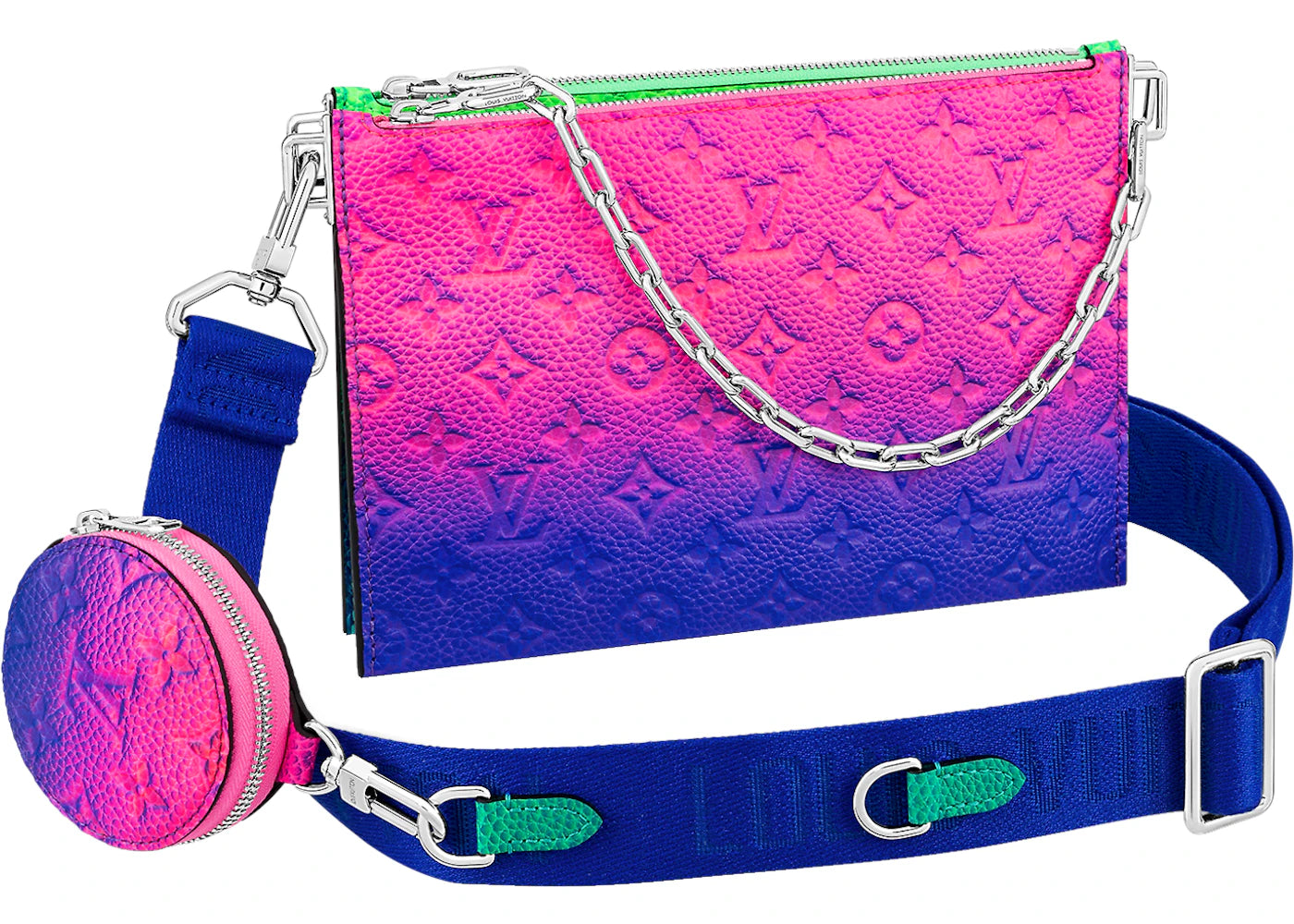Louis Vuitton Trio Pouch Taurillon Illusion Blue/Pink