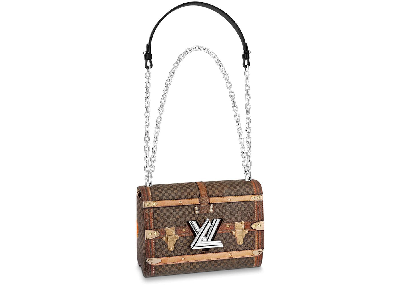 Louis Vuitton Twist Damier Ebene Time Trunk MM Brown Multicolor