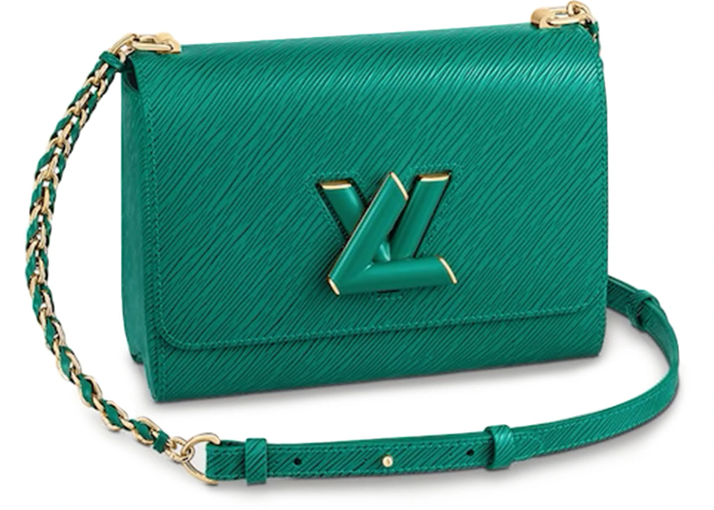 Louis Vuitton Twist MM Braided Links Epi Grained Leather Emeraude