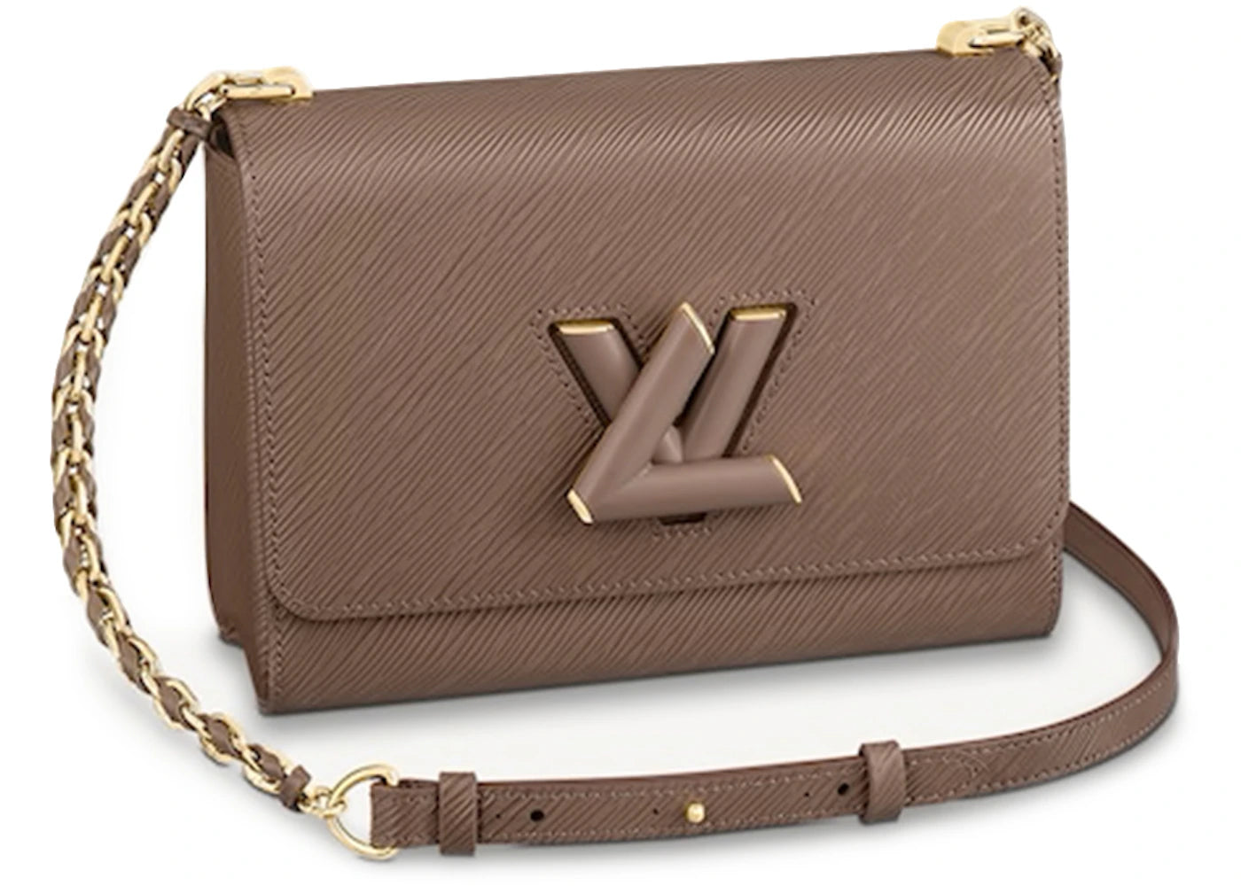 Louis Vuitton Twist MM Braided Links Epi Grained Leather Smokey Brown