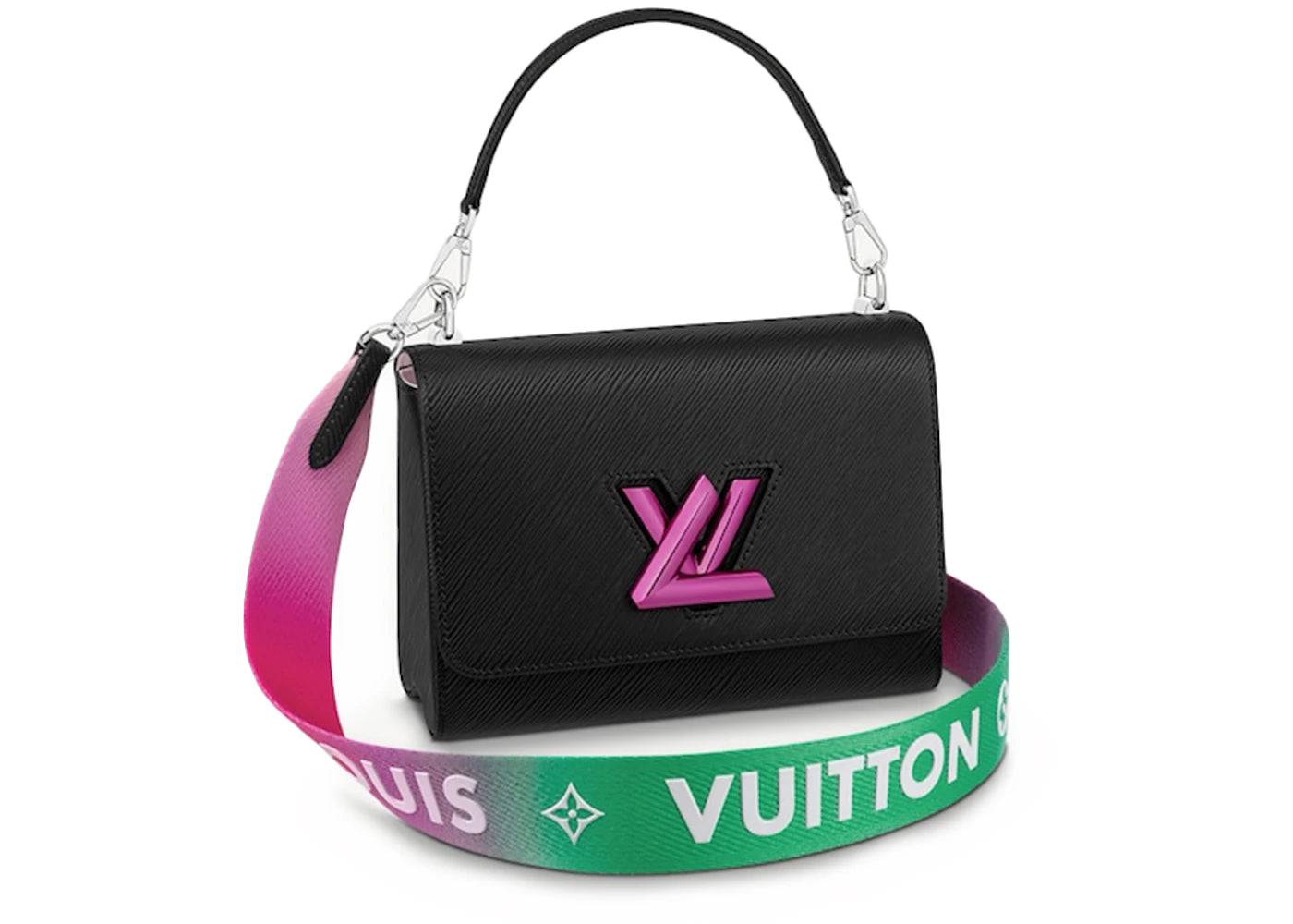 Louis Vuitton Twist MM Epi Grained Leather Black/Pink/Green Gradient