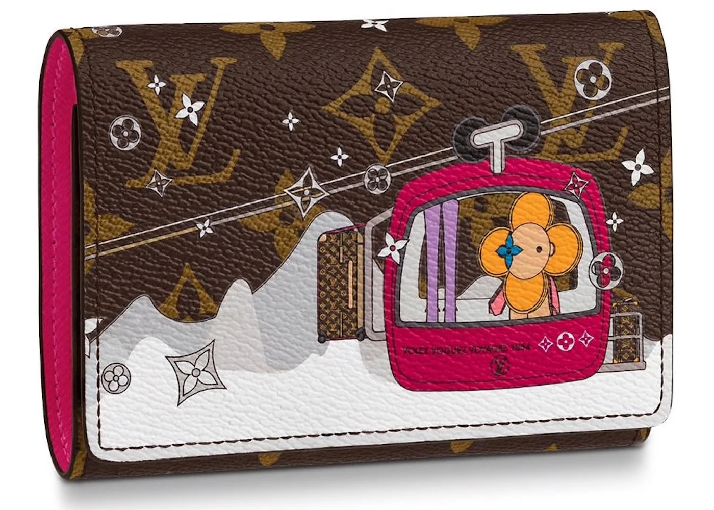 Louis Vuitton Victorine Wallet Monogram Vivienne Courchevel Fuchsia Lining