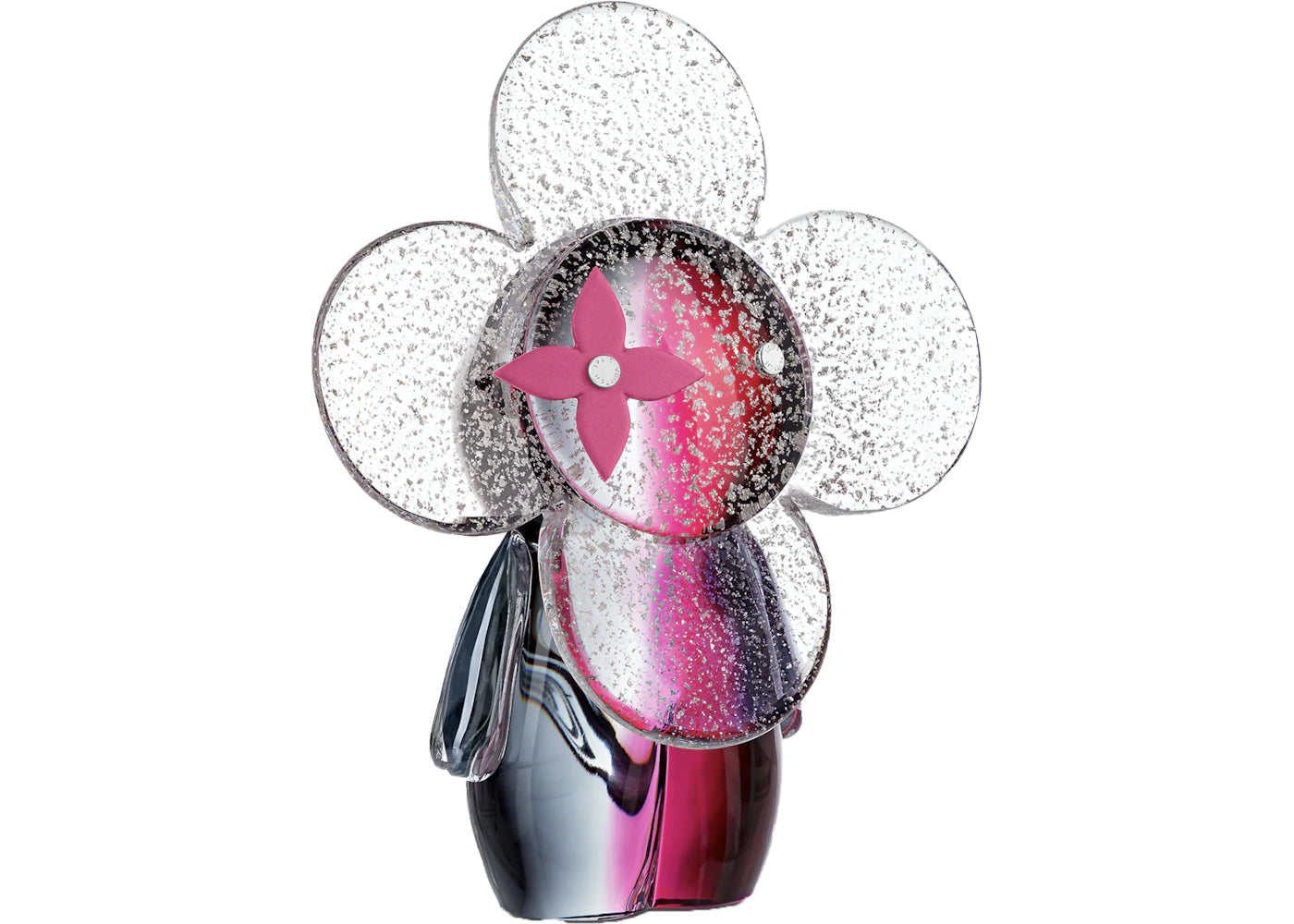 Louis Vuitton Vivienne Glass Figure GI0408 Silver/Pink