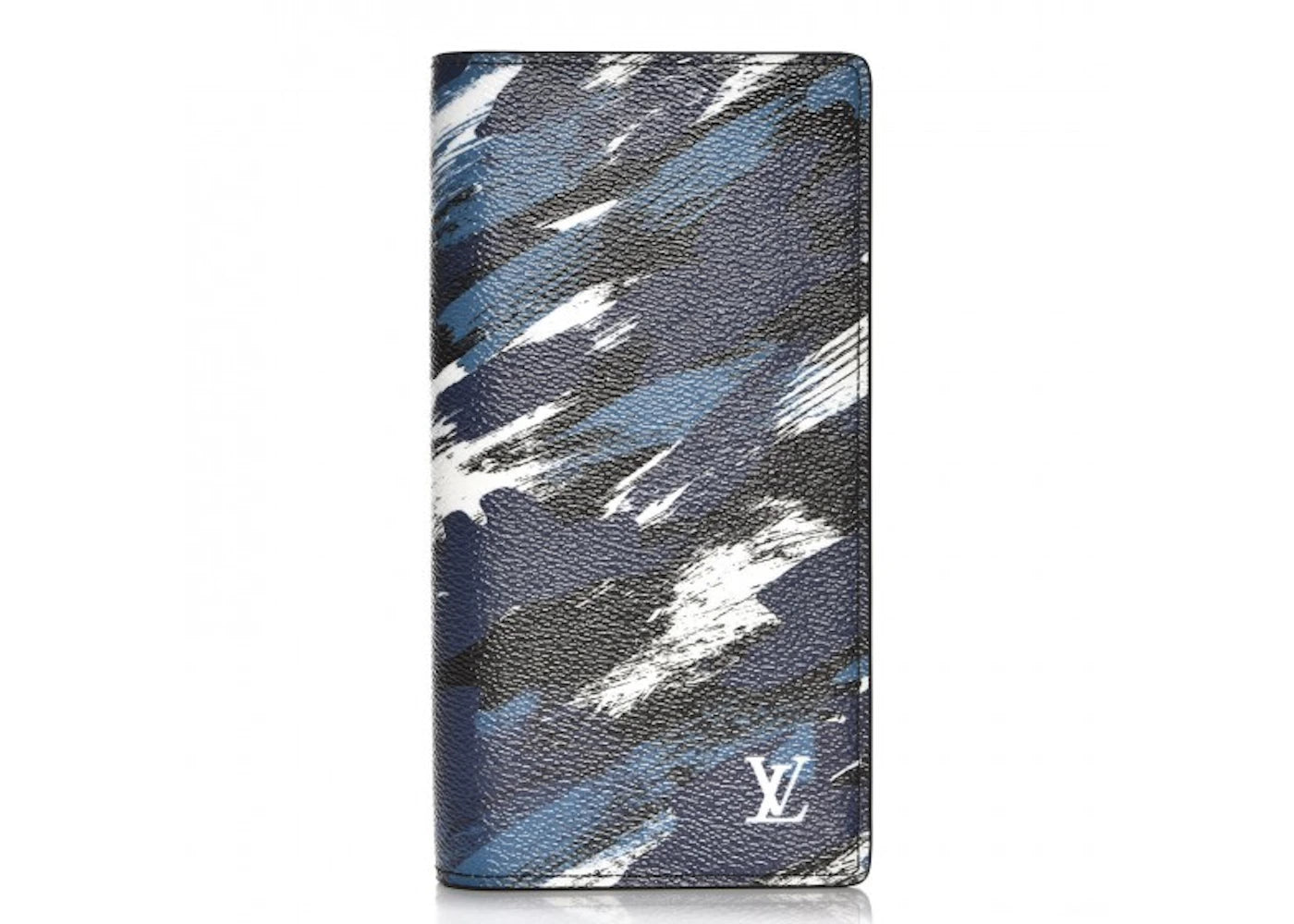 Louis Vuitton Wallet Brazza Brushstroke Camouflage Bleu/White
