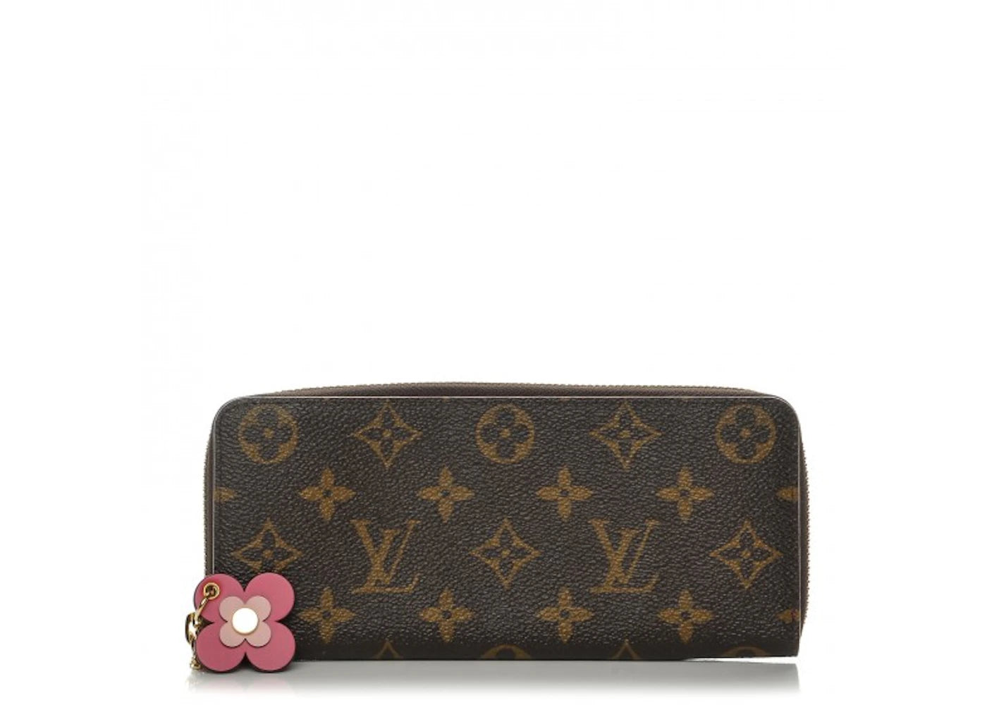 Louis Vuitton Clemence Wallet Monogram Blooming Flowers Hot Pink Lining