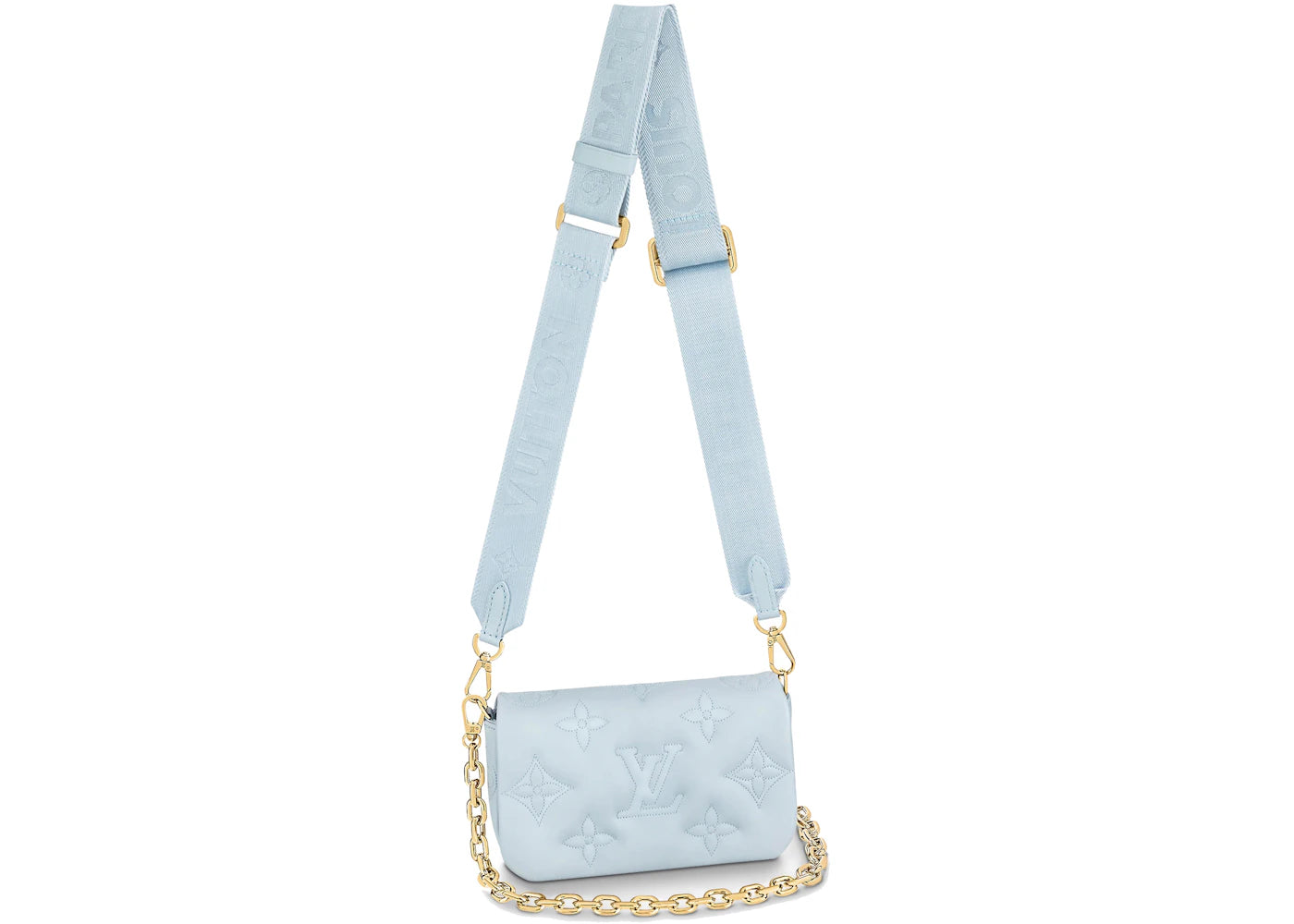 Louis Vuitton Wallet On Strap Bubblegram Blue Glacier