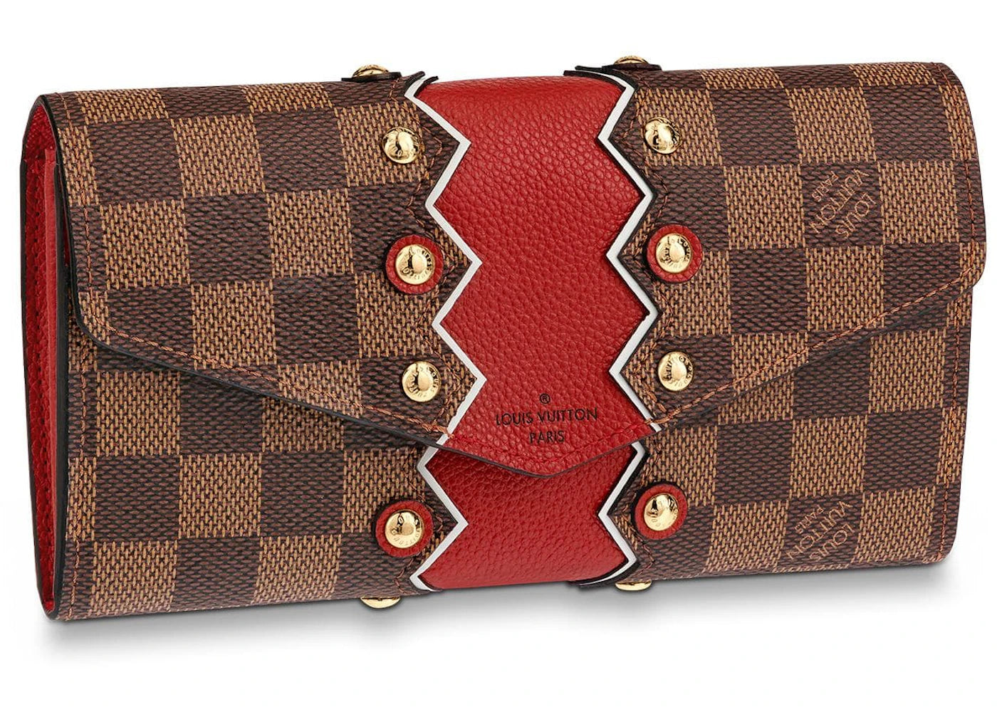 Louis Vuitton Wallet Sarah Damier Ebene Karakoram Rubis Red Brown