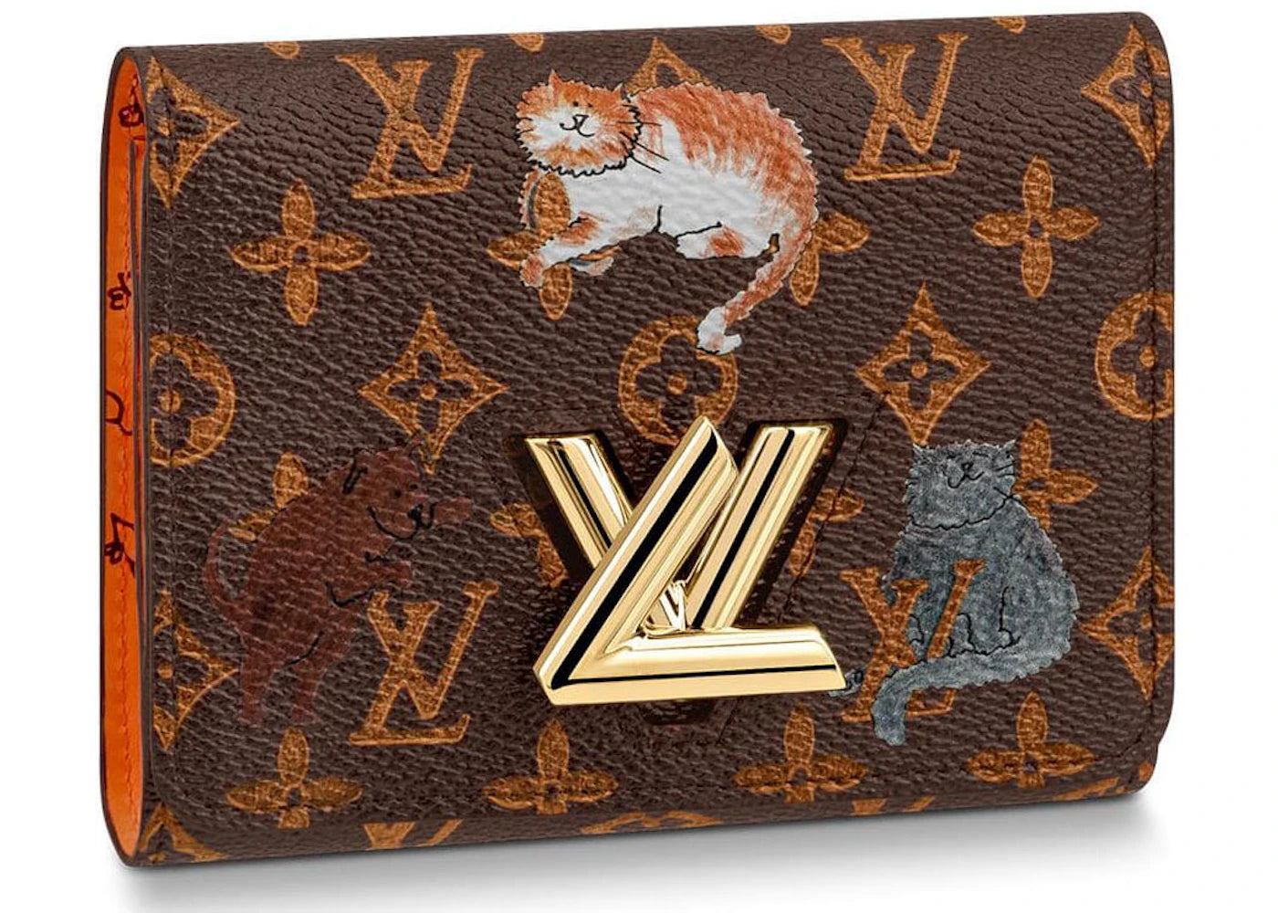 Louis Vuitton Wallet Twist Compact Monogram Catogram Brown/Orange