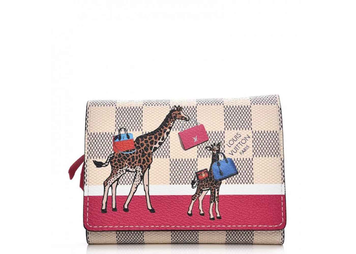 Louis Vuitton Wallet Victorine Illustre Giraffe Damier Azur Pink