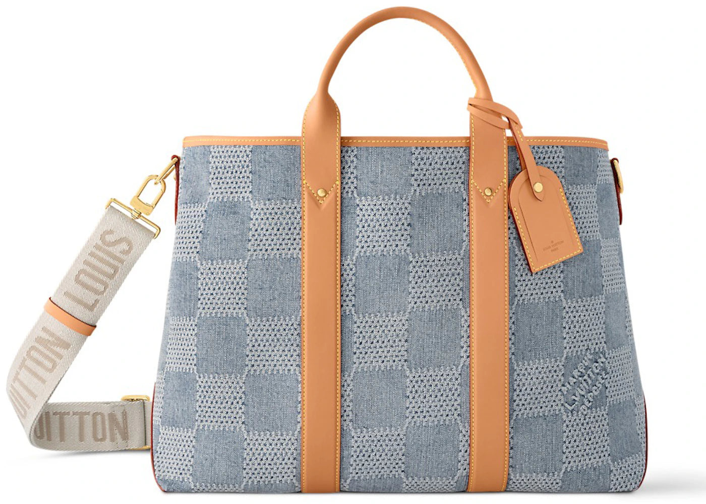 Louis Vuitton Weekend Tote Damier Denim 3D Blue Denim