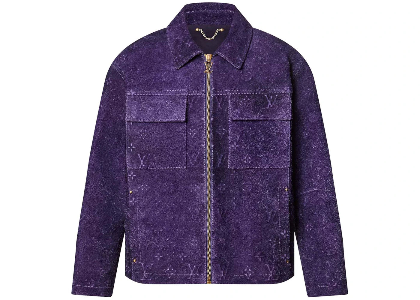 Louis Vuitton Workwear Monogram Embossed Suede Jacket Violet