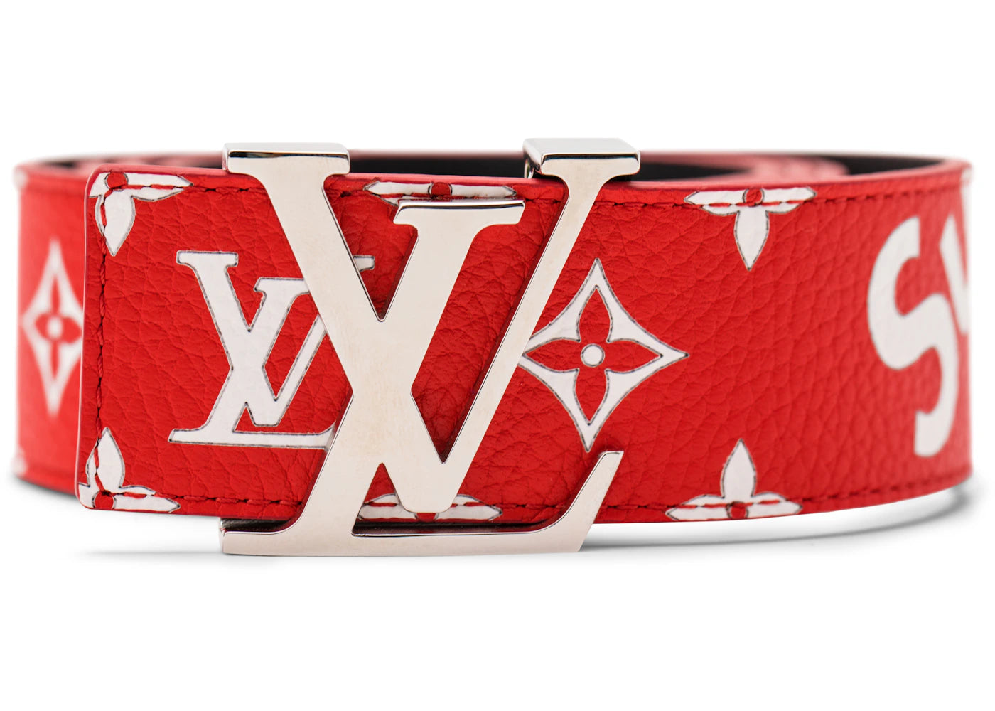 Louis Vuitton x Supreme Initiales Belt 40 MM Monogram Red