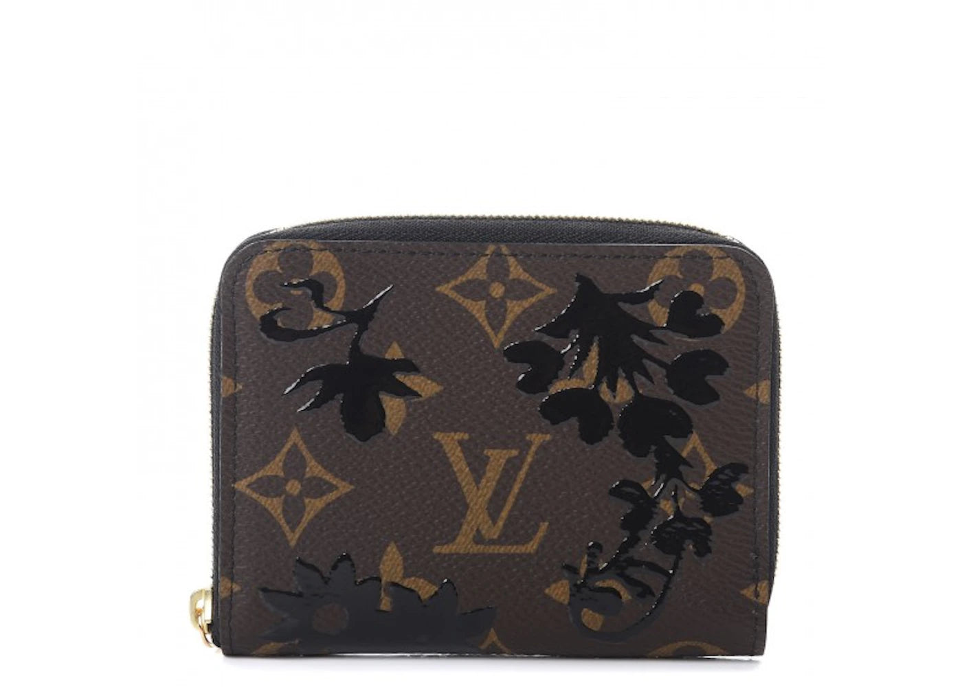 Louis Vuitton Zippy Coin Purse Blossom Monogram Printed Brown/Black