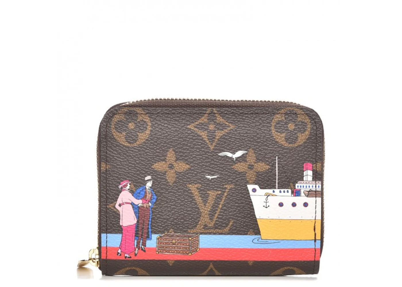 Louis Vuitton Zippy Coin Purse Illustre Transatlantic Monogram Brown