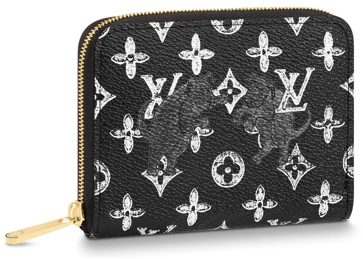 Louis Vuitton Zippy Coin Purse Monogram Catogram Black/White