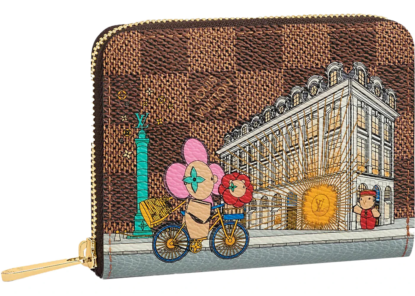 Louis Vuitton Zippy Coin Purse Vivienne Holiday Damier Ebene/Pink