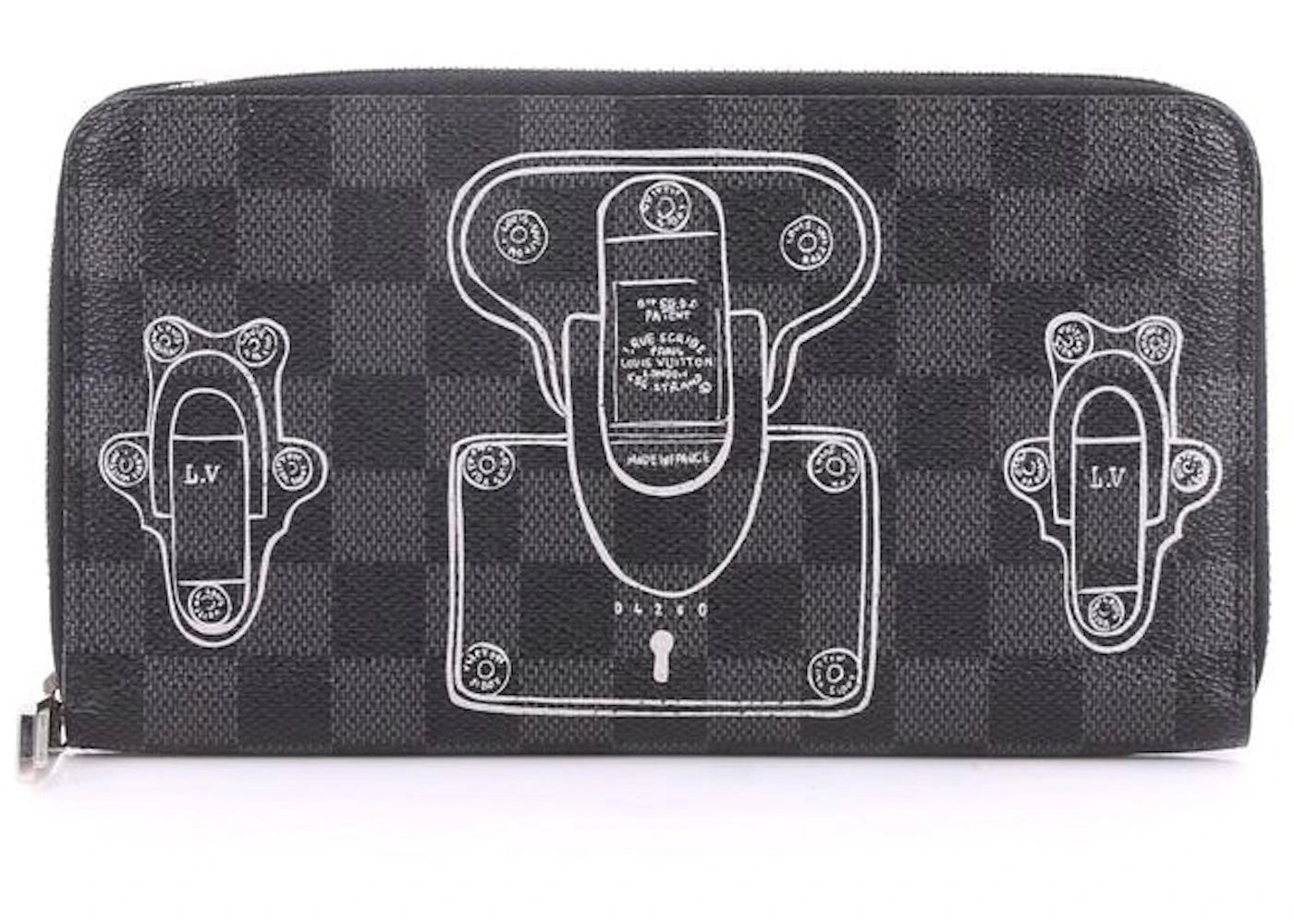 Louis Vuitton Zippy Organizer Trunks and Locks Trompe L'oeil Damier Graphite Printed Black Multicolor