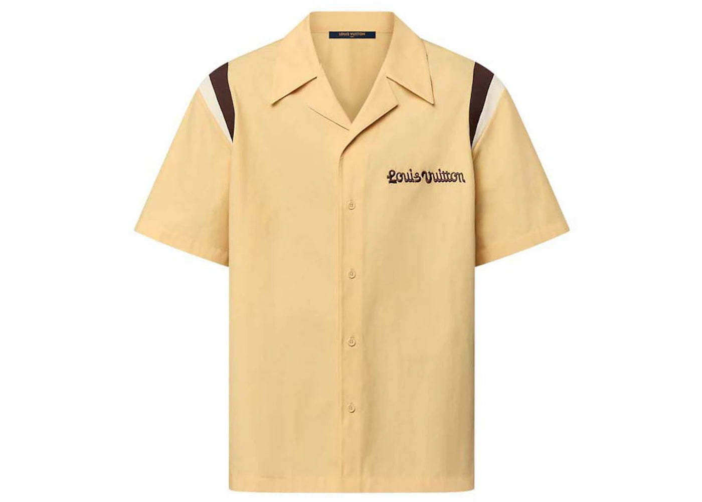 Louis Vuitton by Tyler, the Creator Embroidered Short-Sleeved Cotton Bowling Shirt Beige
