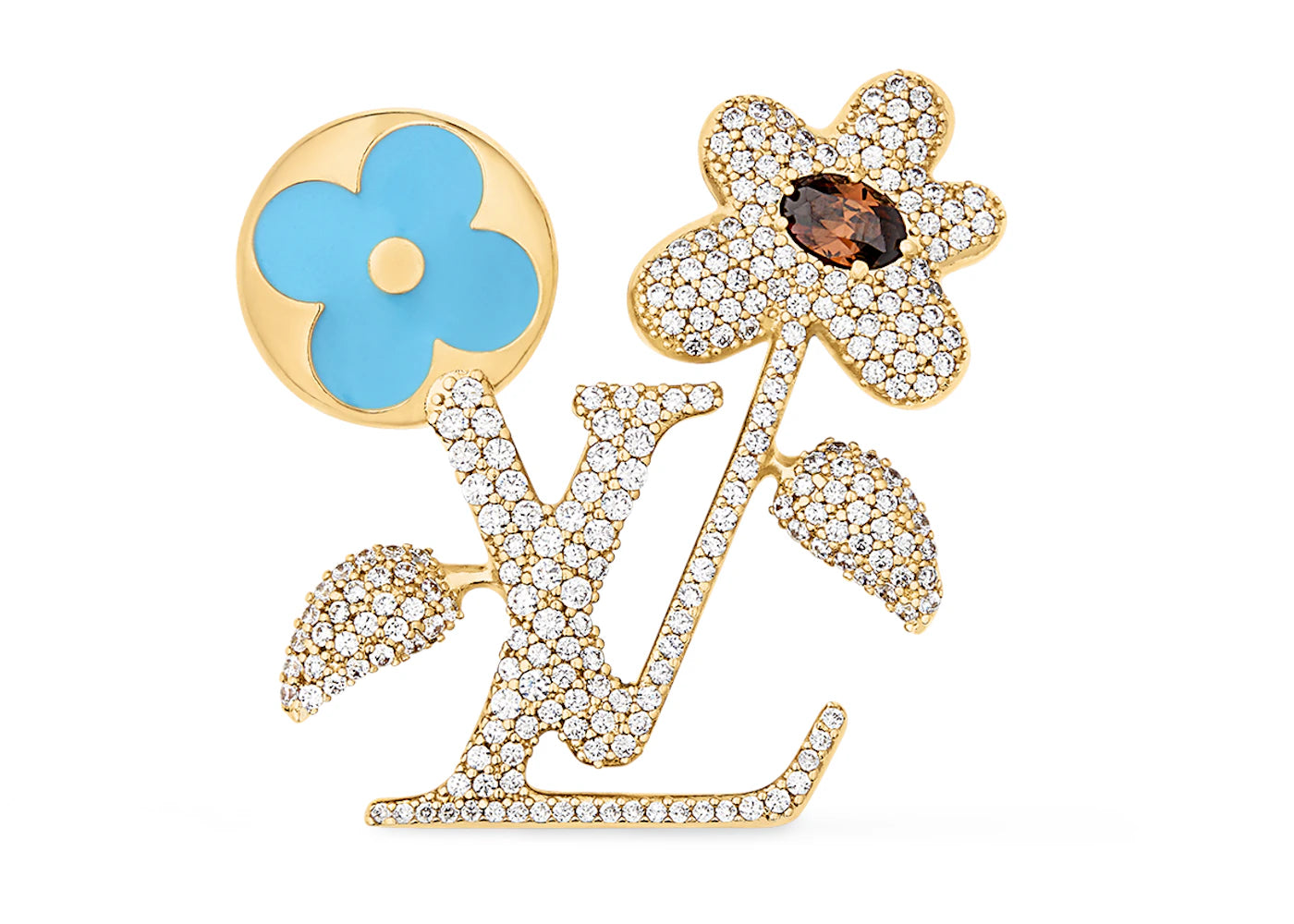 Louis Vuitton by Tyler, the Creator LV Blooming Brooch Gold-color