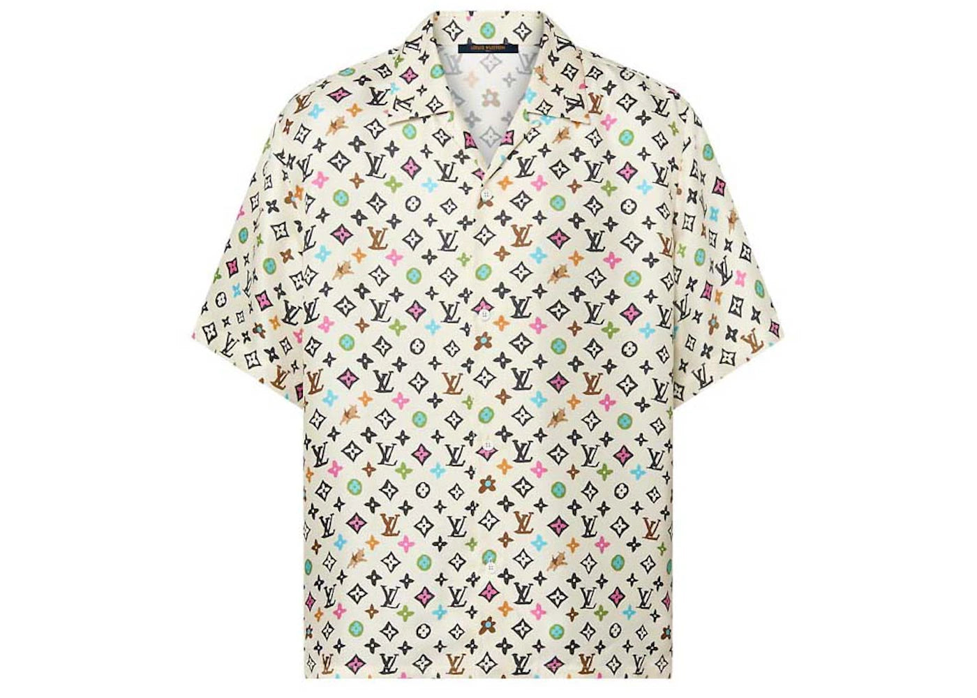 Louis Vuitton by Tyler, the Creator Monogram Printed Short-Sleeved Silk Shirt Multicolor