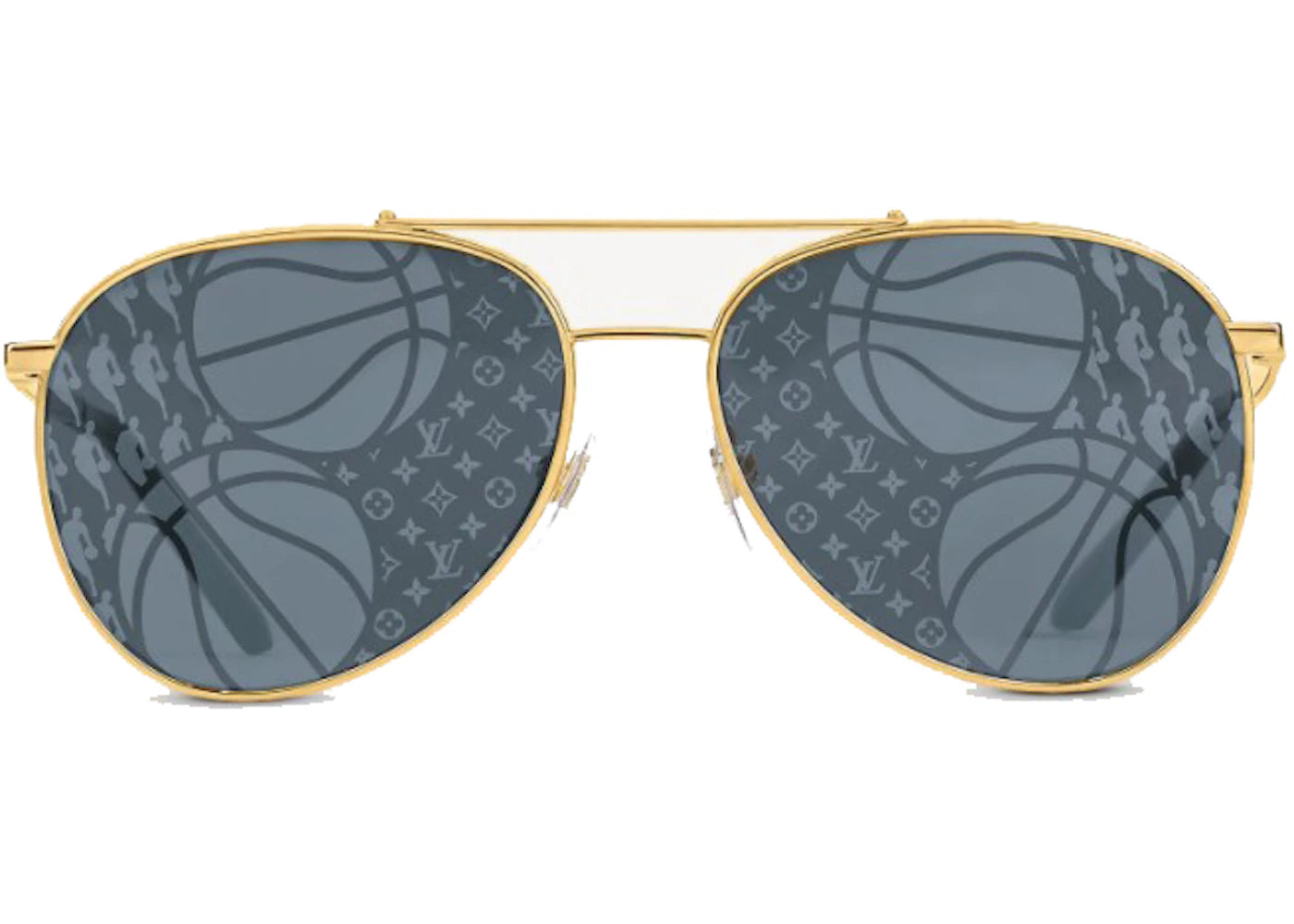 Louis Vuitton Gold Louis Vuitton x NBA LV Catch Pilot Sunglasses Gold