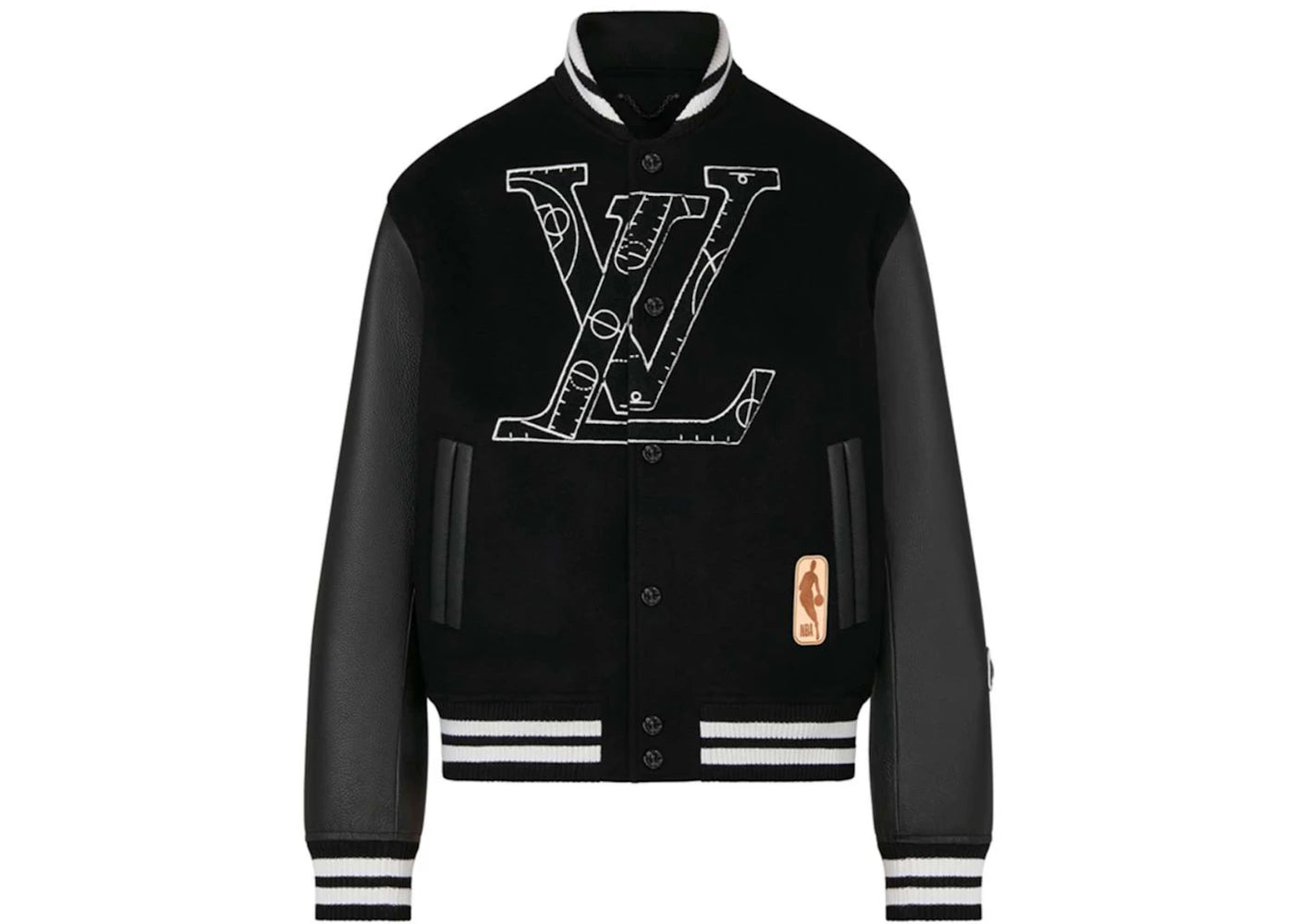 Louis Vuitton x NBA Leather Basketball Jacket Black