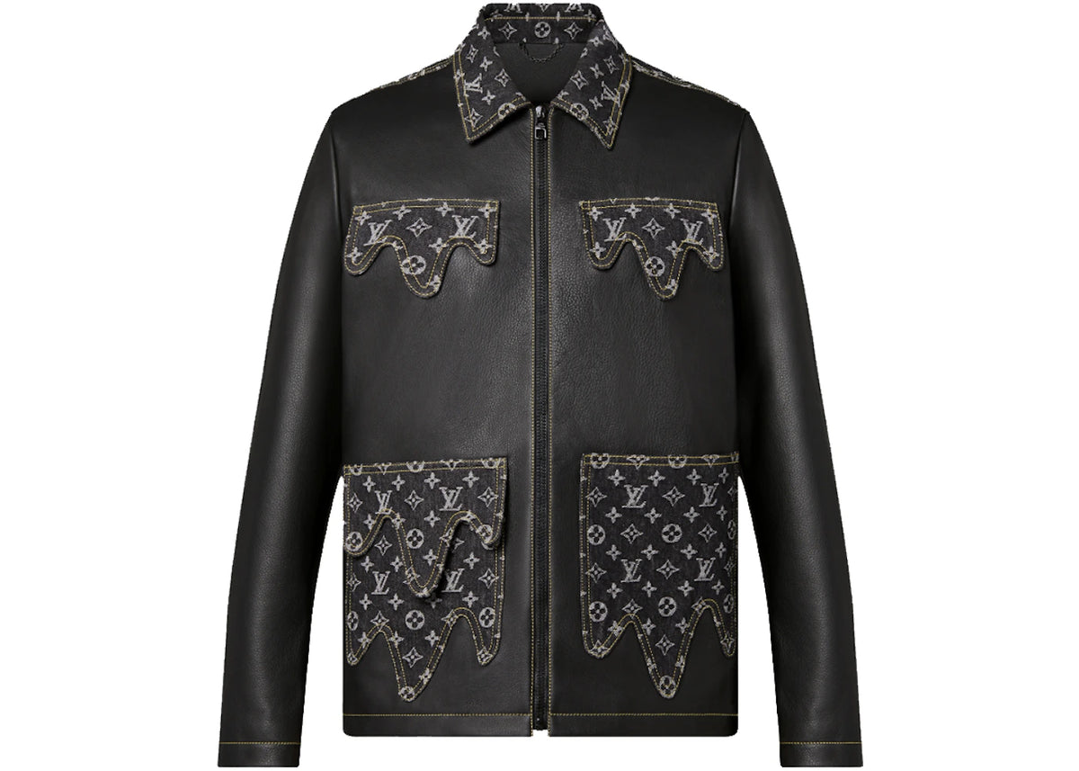 Louis Vuitton x Nigo Crazy Mix Leather Denim Blouson Black