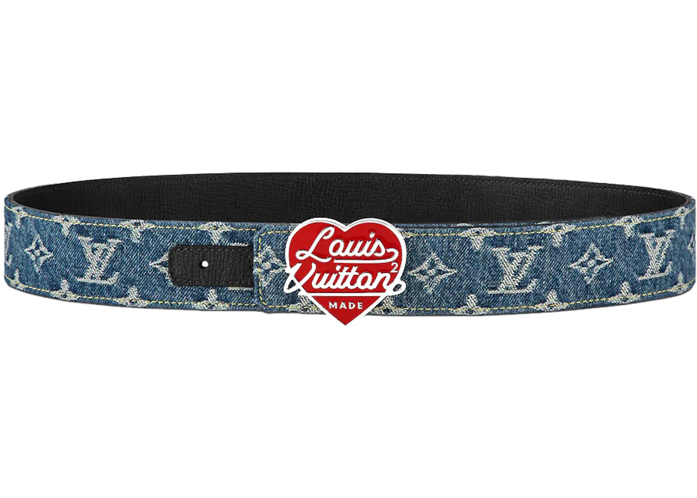 Louis Vuitton x Nigo Denim 40mm Reversible Belt Blue