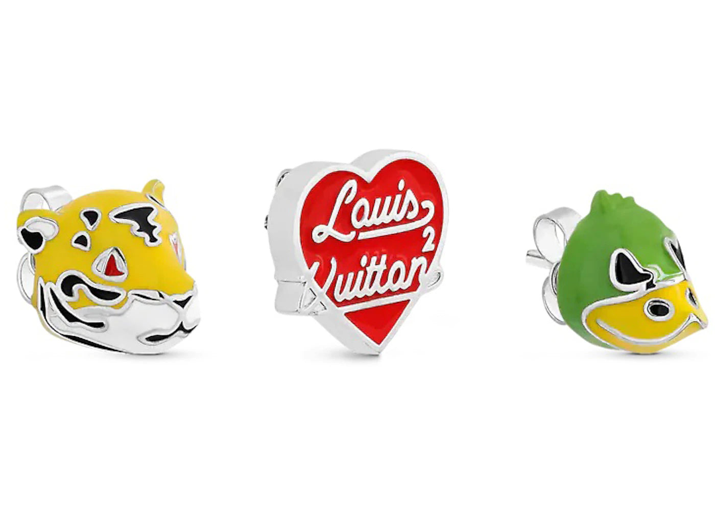 Louis Vuitton x Nigo Earring Set of 3 Silver