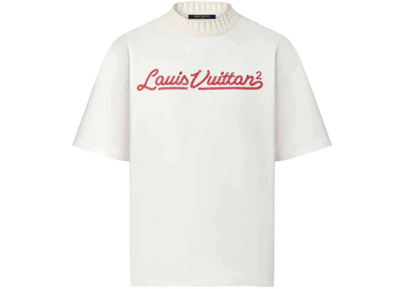Louis Vuitton x Nigo Embroidered Mockneck Tee White