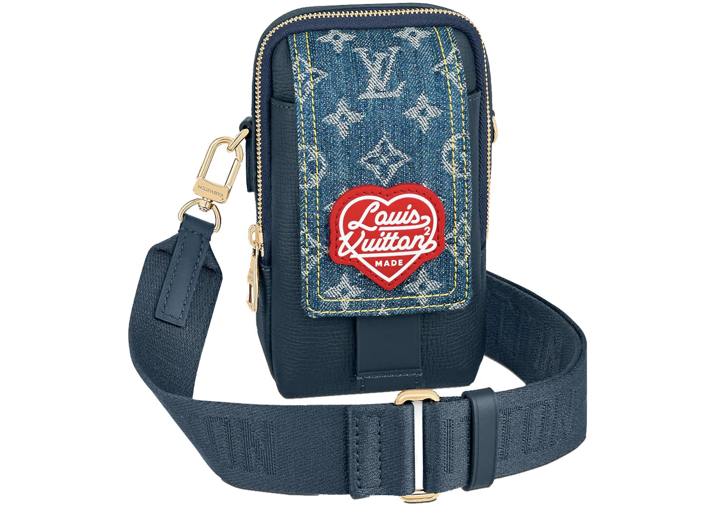 Louis Vuitton x Nigo Flap Double Phone Pouch Monogram Blue