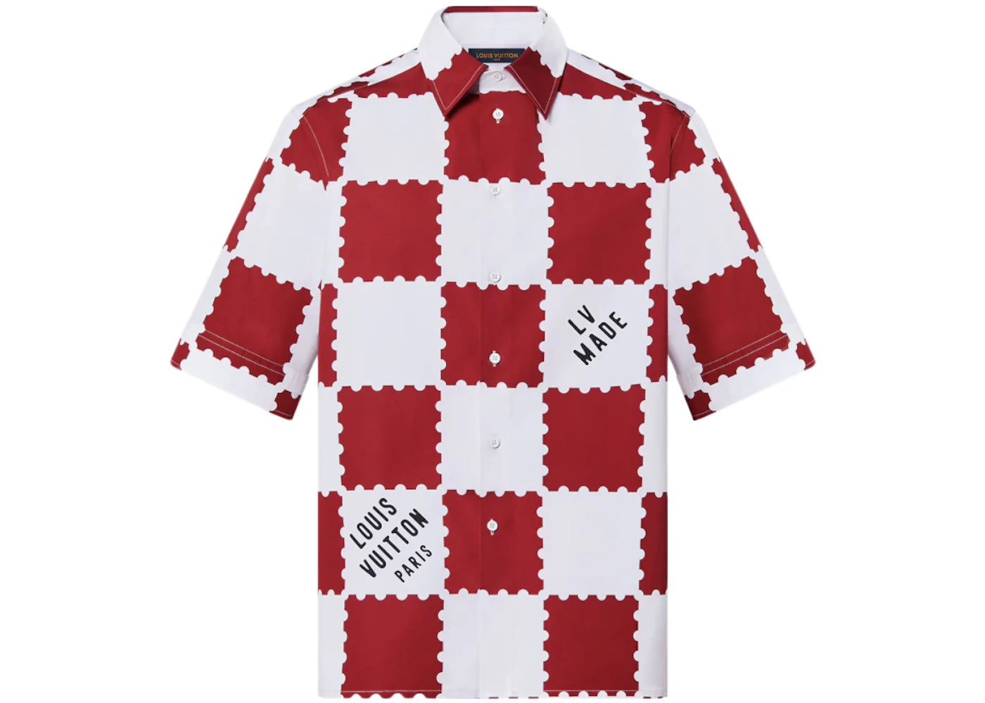Louis Vuitton x Nigo Giant Damier Short-Sleeved Shirt Garnet Red